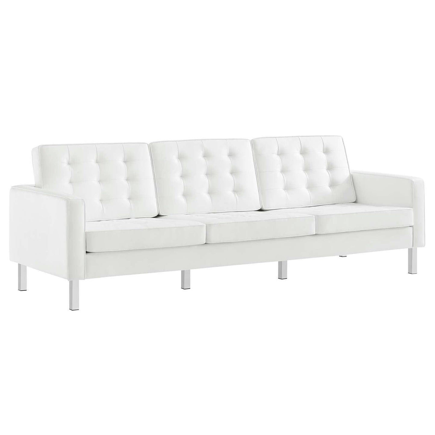 Modway Loft Tufted Vegan Leather Sofa FredCo