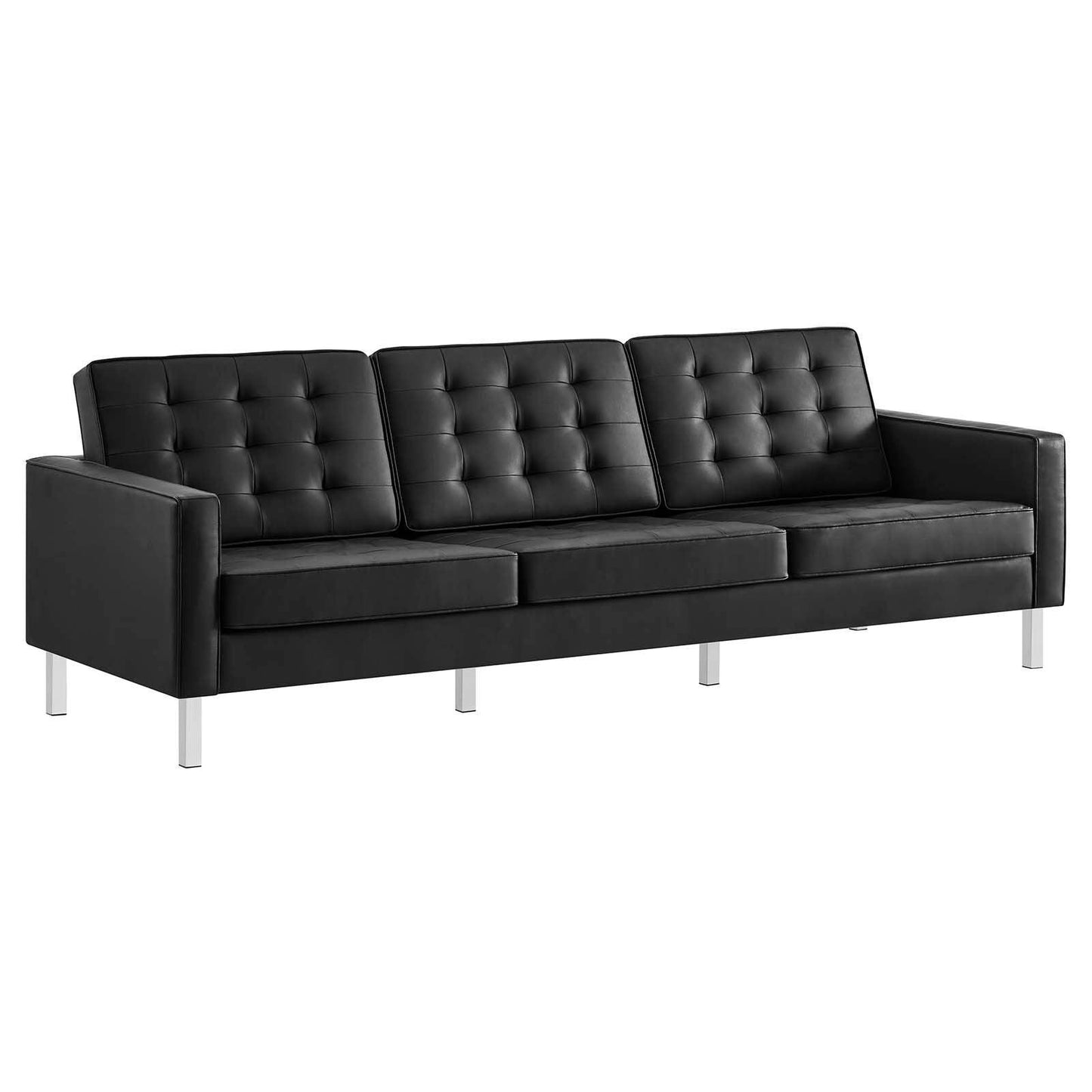 Modway Loft Tufted Vegan Leather Sofa FredCo