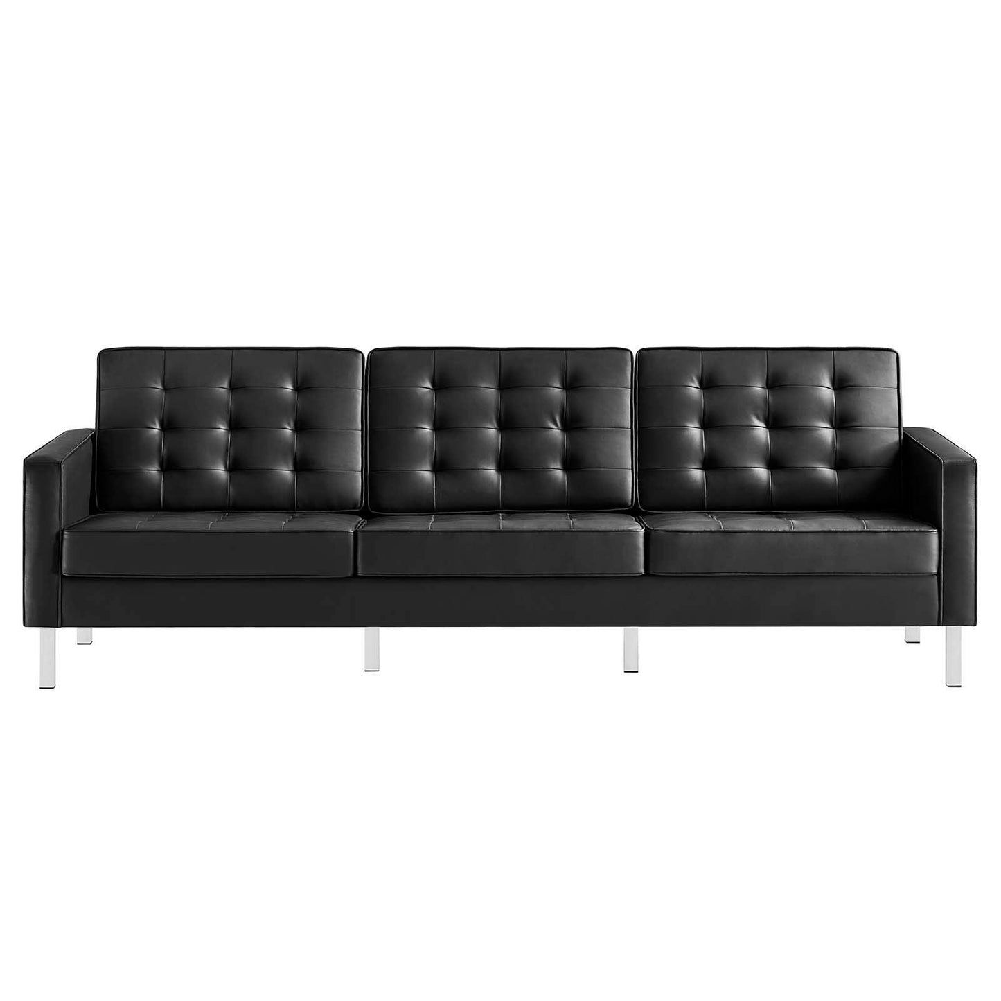 Modway Loft Tufted Vegan Leather Sofa FredCo