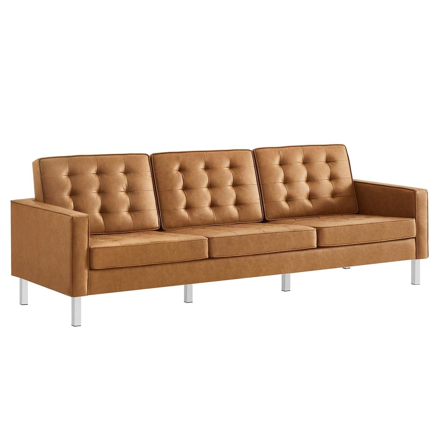 Modway Loft Tufted Vegan Leather Sofa FredCo