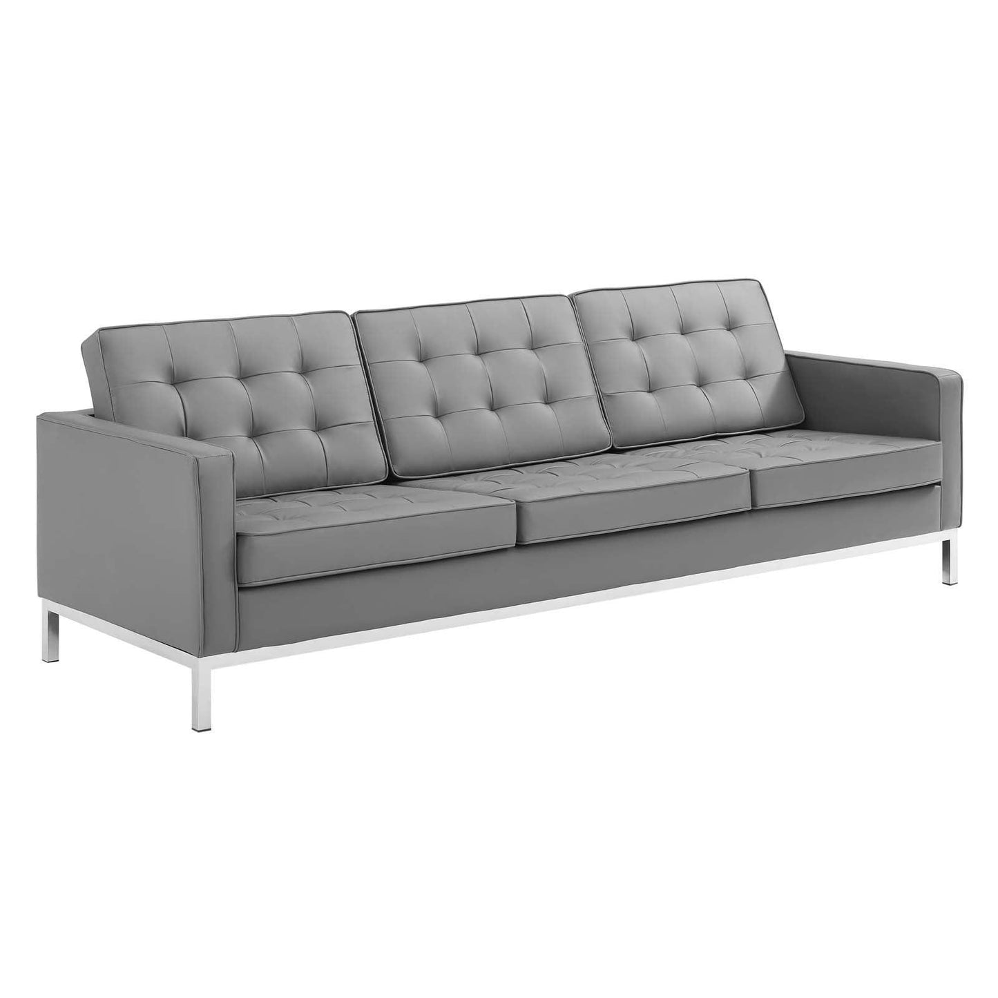 Modway Loft Tufted Vegan Leather Sofa FredCo