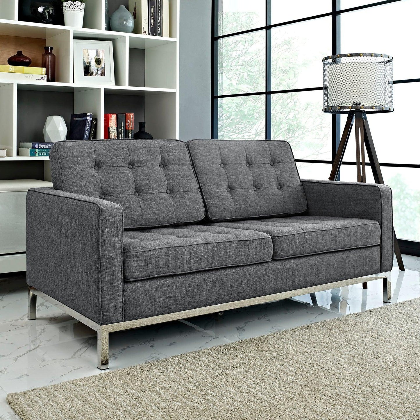 Modway Loft Upholstered Fabric Loveseat FredCo