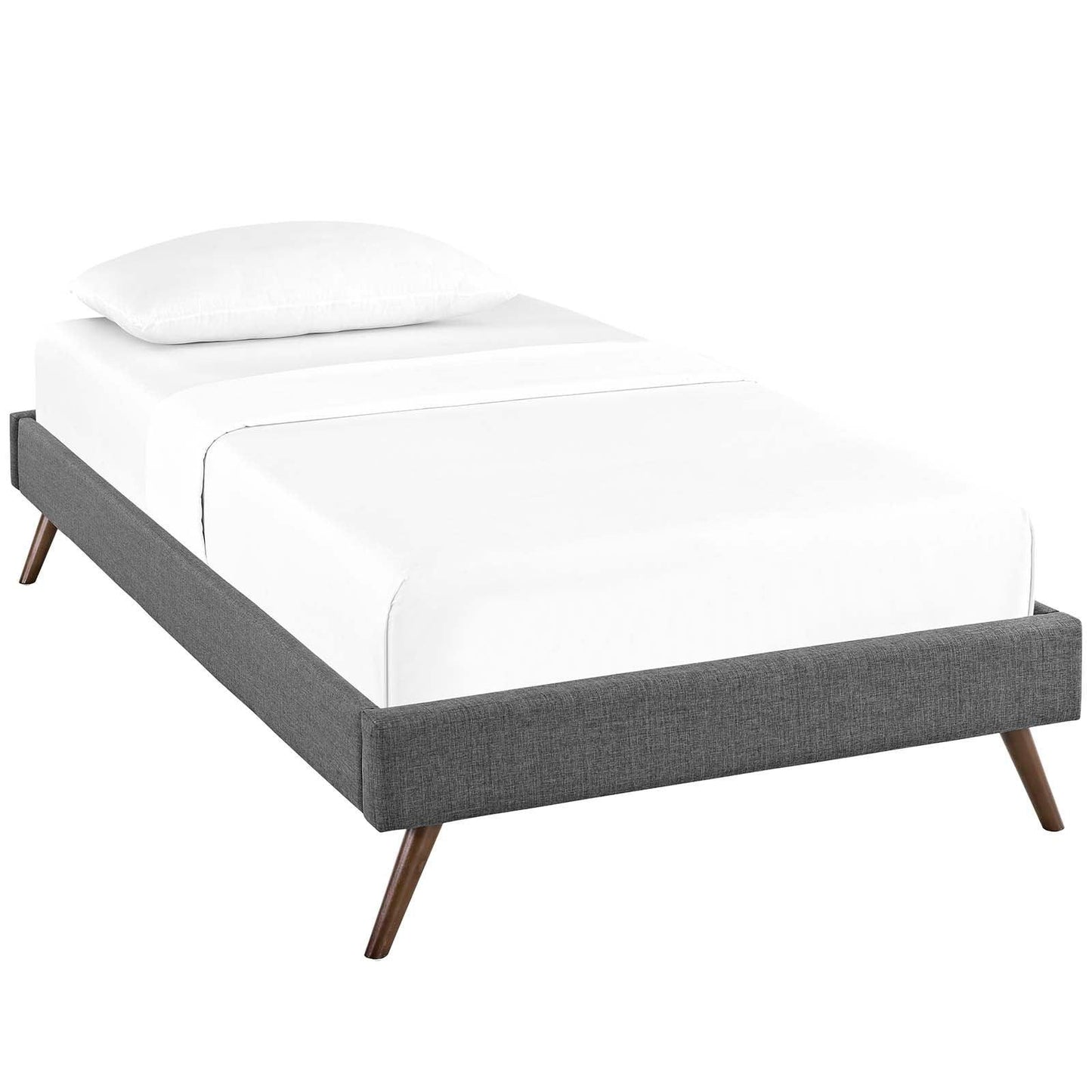 Modway Loryn Twin Fabric Bed Frame with Round Splayed Legs FredCo