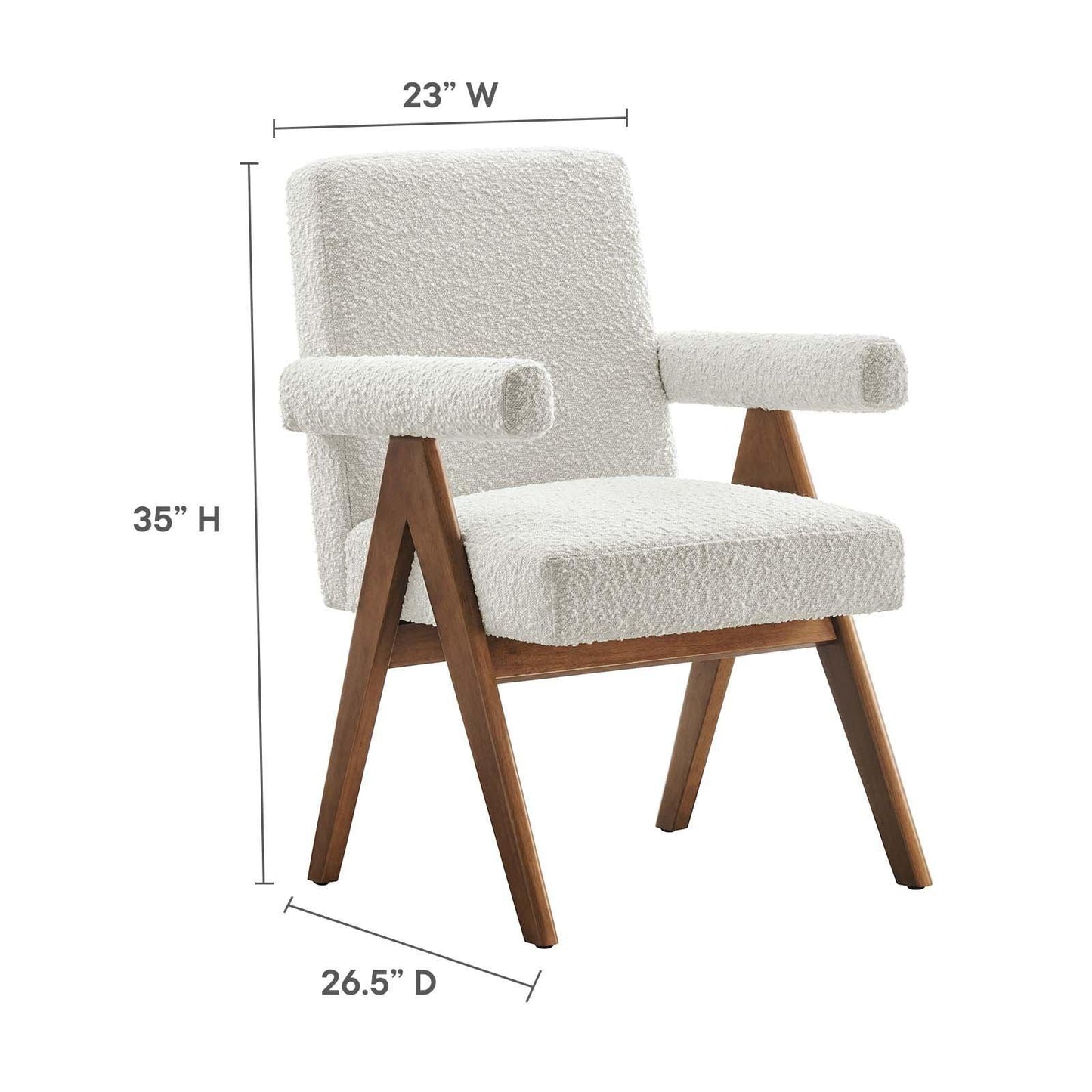 Modway Lyra Boucle Fabric Dining Room Chair - Set of 2, EEI-6506 FredCo