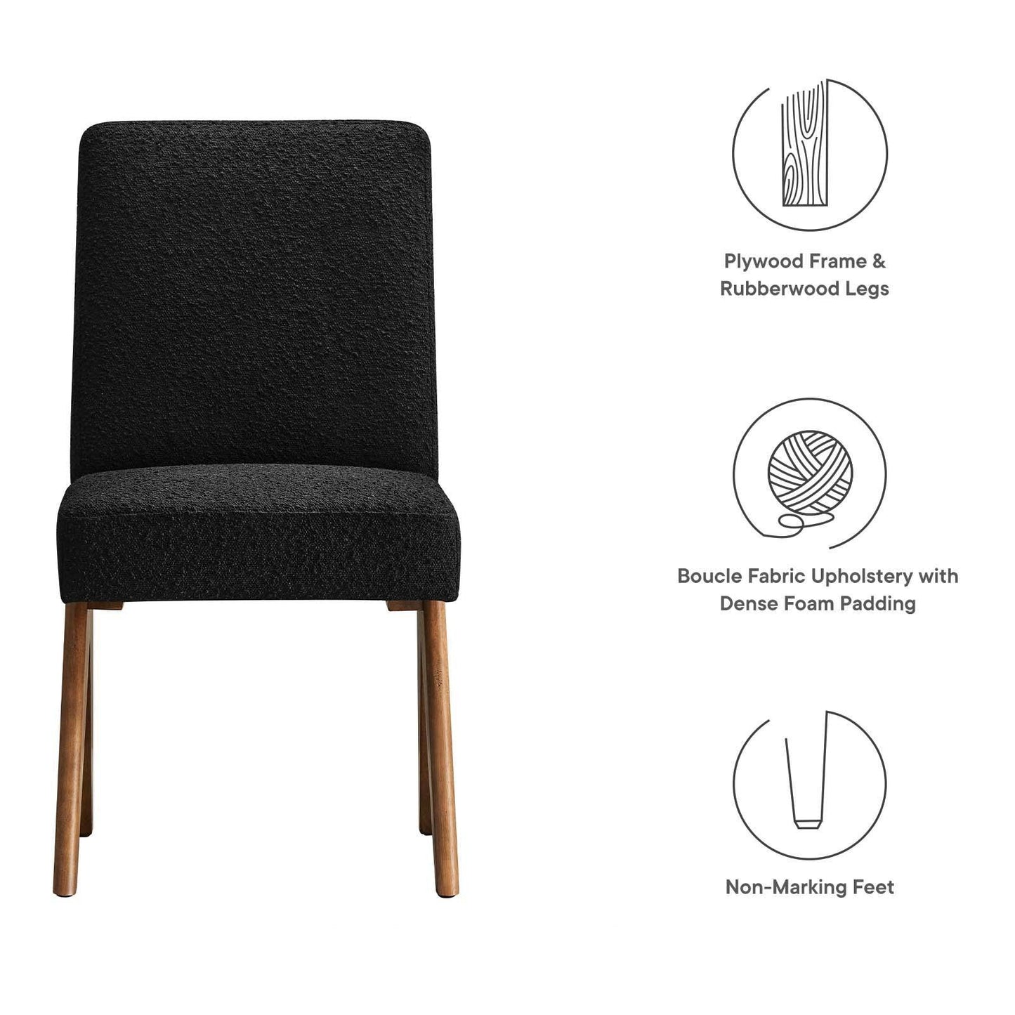 Modway Lyra Boucle Fabric Dining Room Side Chair - Set of 2, EEI-6508 FredCo