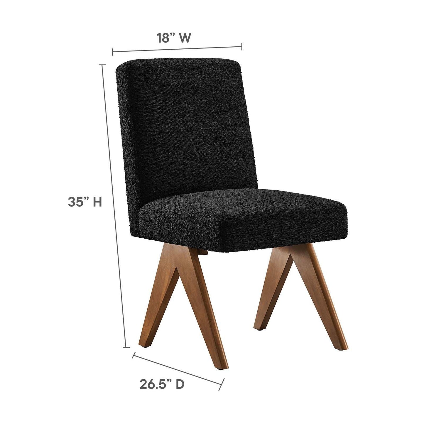 Modway Lyra Boucle Fabric Dining Room Side Chair - Set of 2, EEI-6508 FredCo