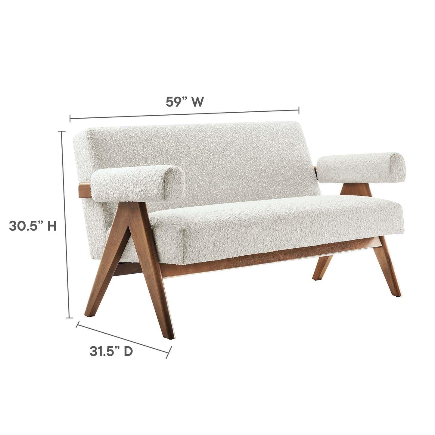 Modway Lyra Boucle Fabric Loveseat, EEI-6504 FredCo