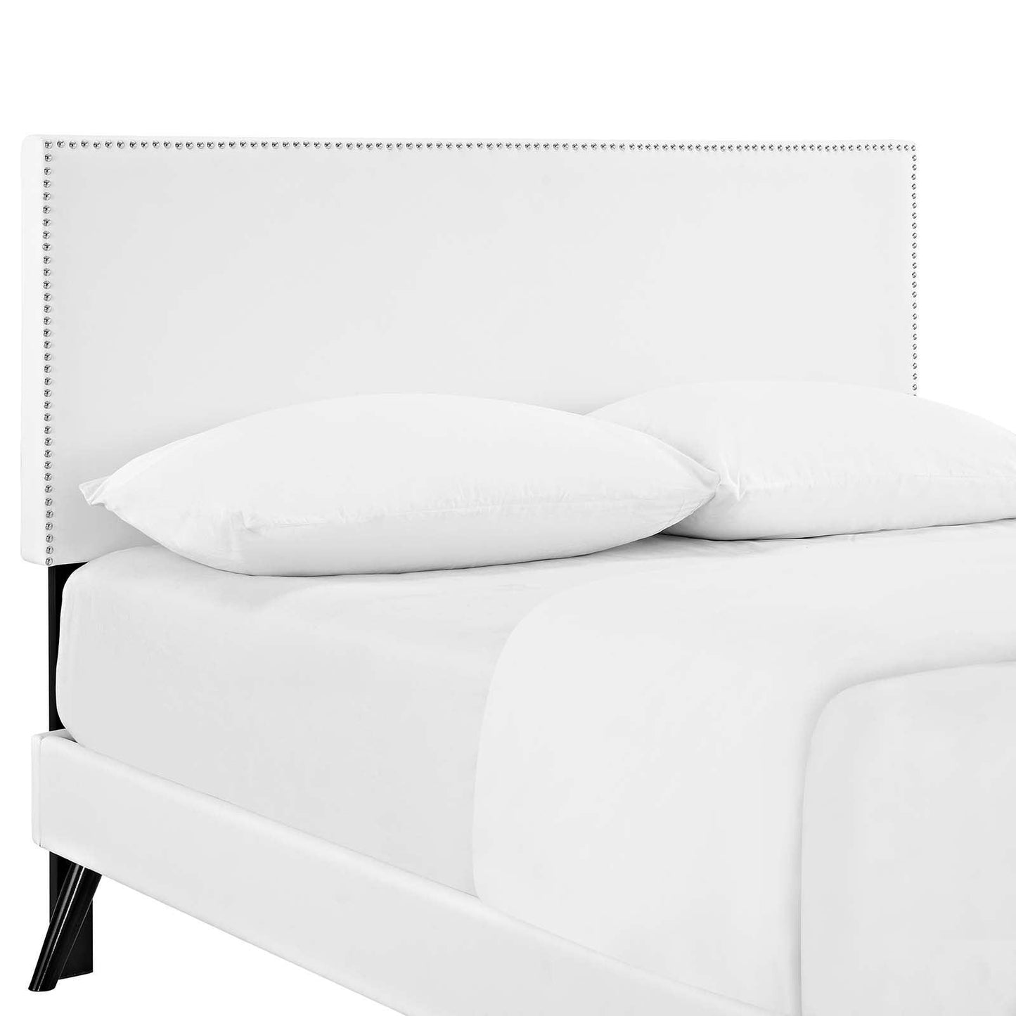 Modway Macie King Vinyl Platform Bed with Round Splayed Legs FredCo