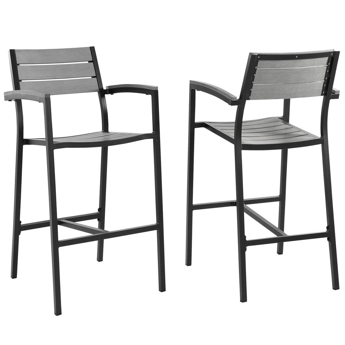 Modway Maine Bar Stool Outdoor Patio Set of 2 FredCo