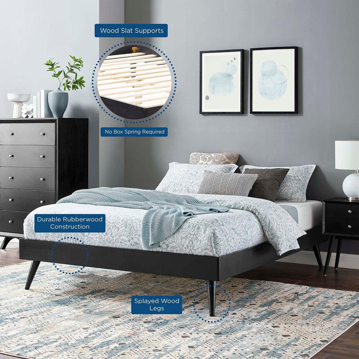 Modway Margo Full Wood Platform Bed Frame FredCo