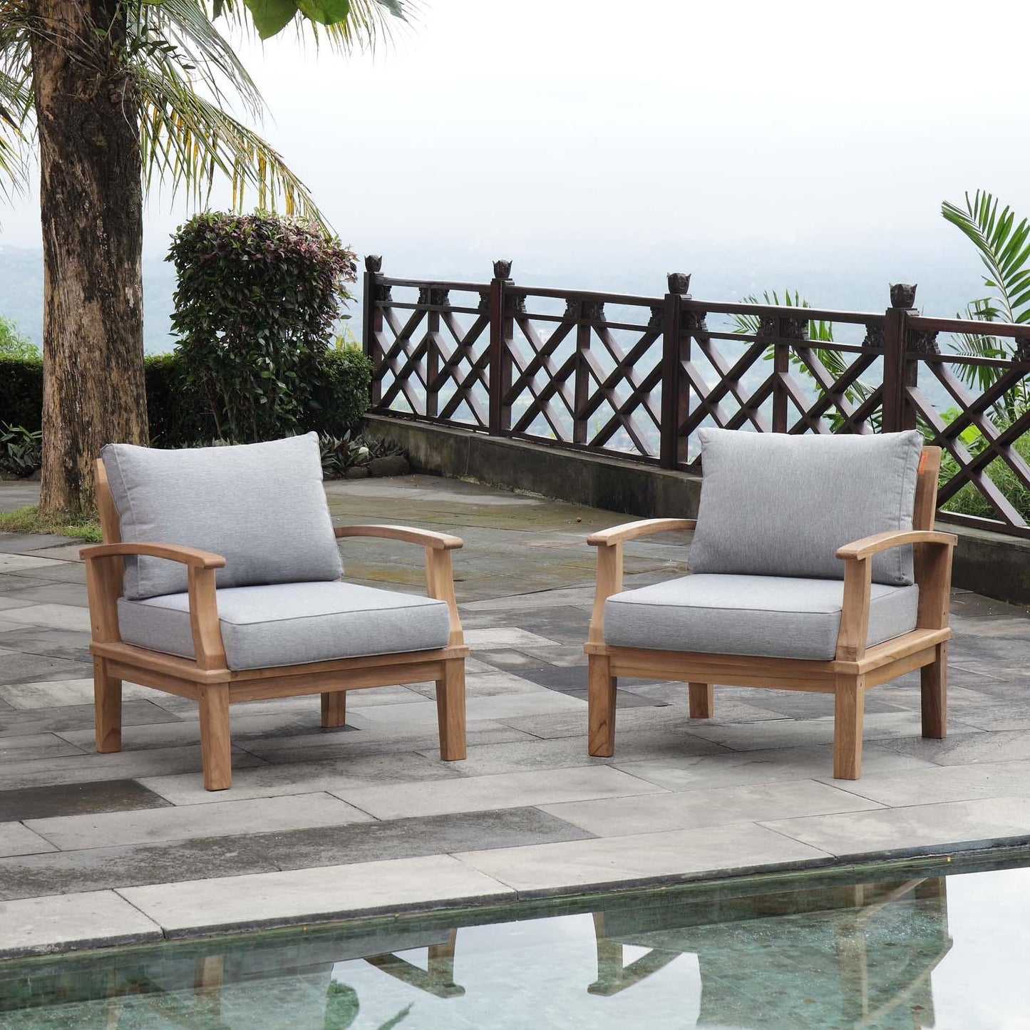Modway Marina 2 Piece Outdoor Patio Teak Set FredCo