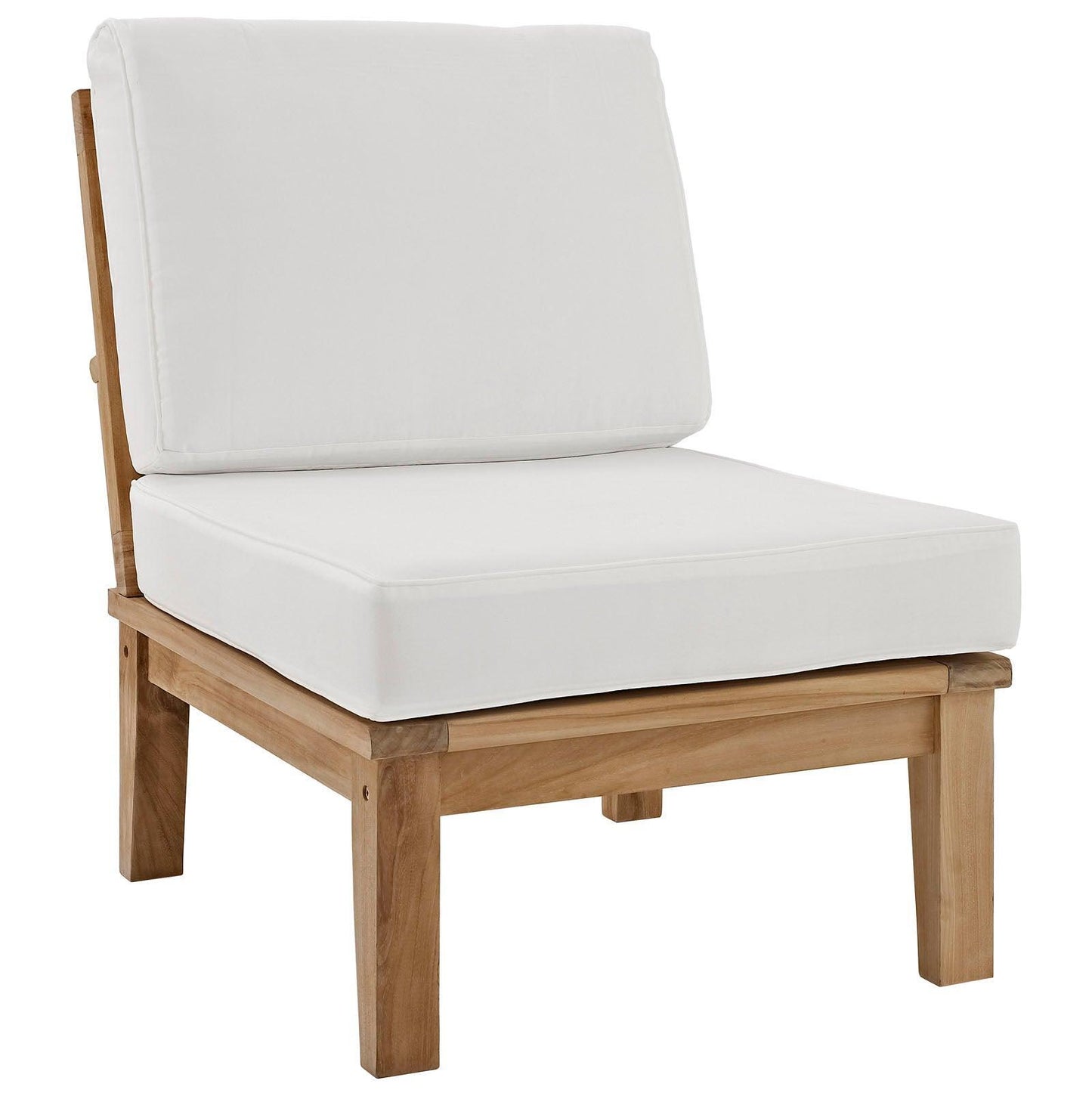 Modway Marina Armless Outdoor Patio Teak Sofa FredCo
