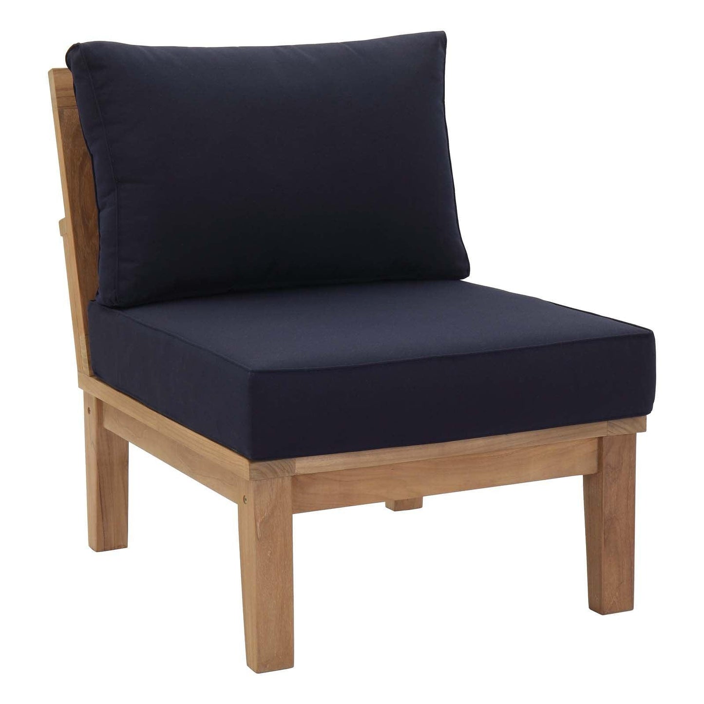 Modway Marina Armless Outdoor Patio Teak Sofa FredCo