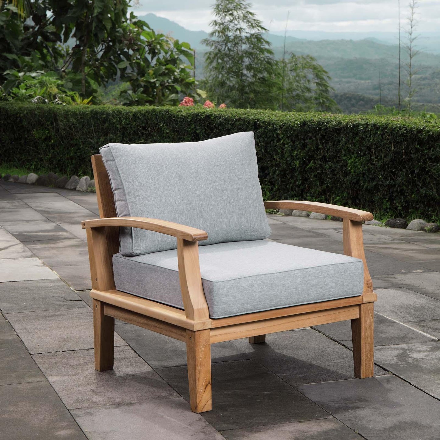 Modway Marina Outdoor Patio Teak Armchair FredCo