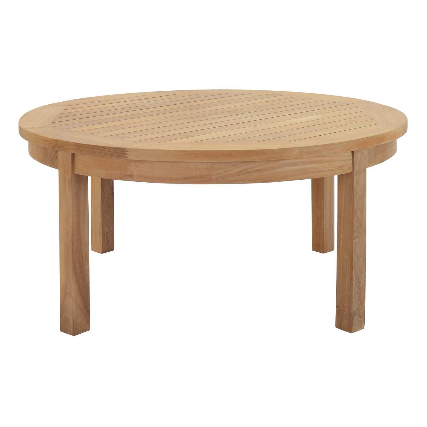 Modway Marina Outdoor Patio Teak Round Coffee Table FredCo