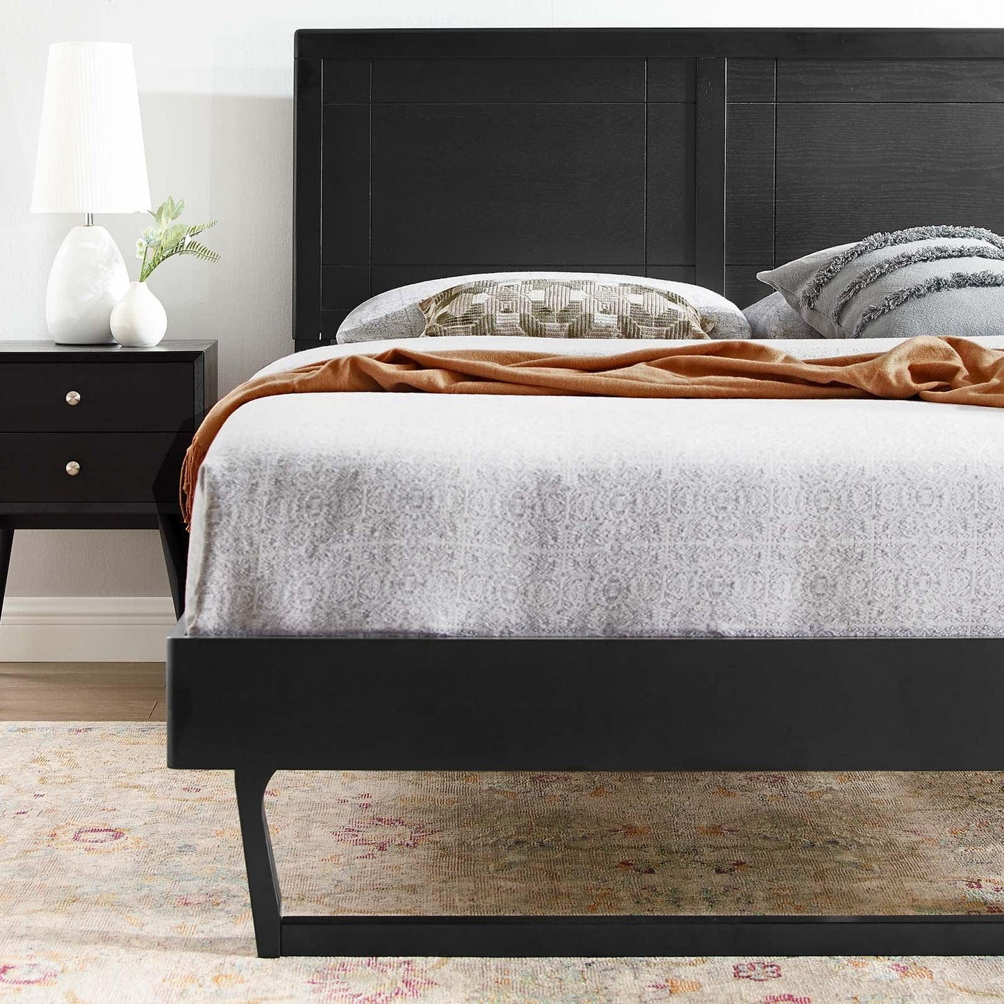 Modway Marlee King Wood Platform Bed With Angular Frame FredCo