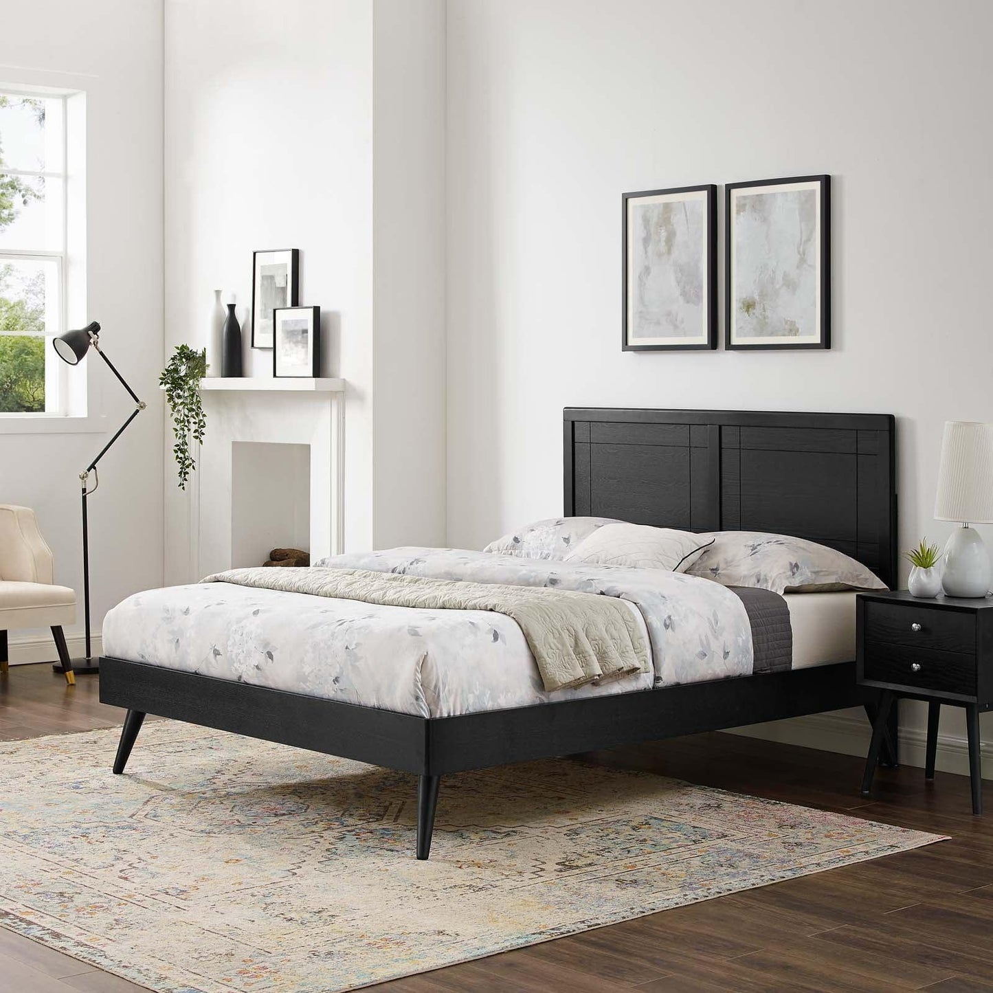 Modway Marlee Twin Wood Platform Bed With Splayed Legs FredCo