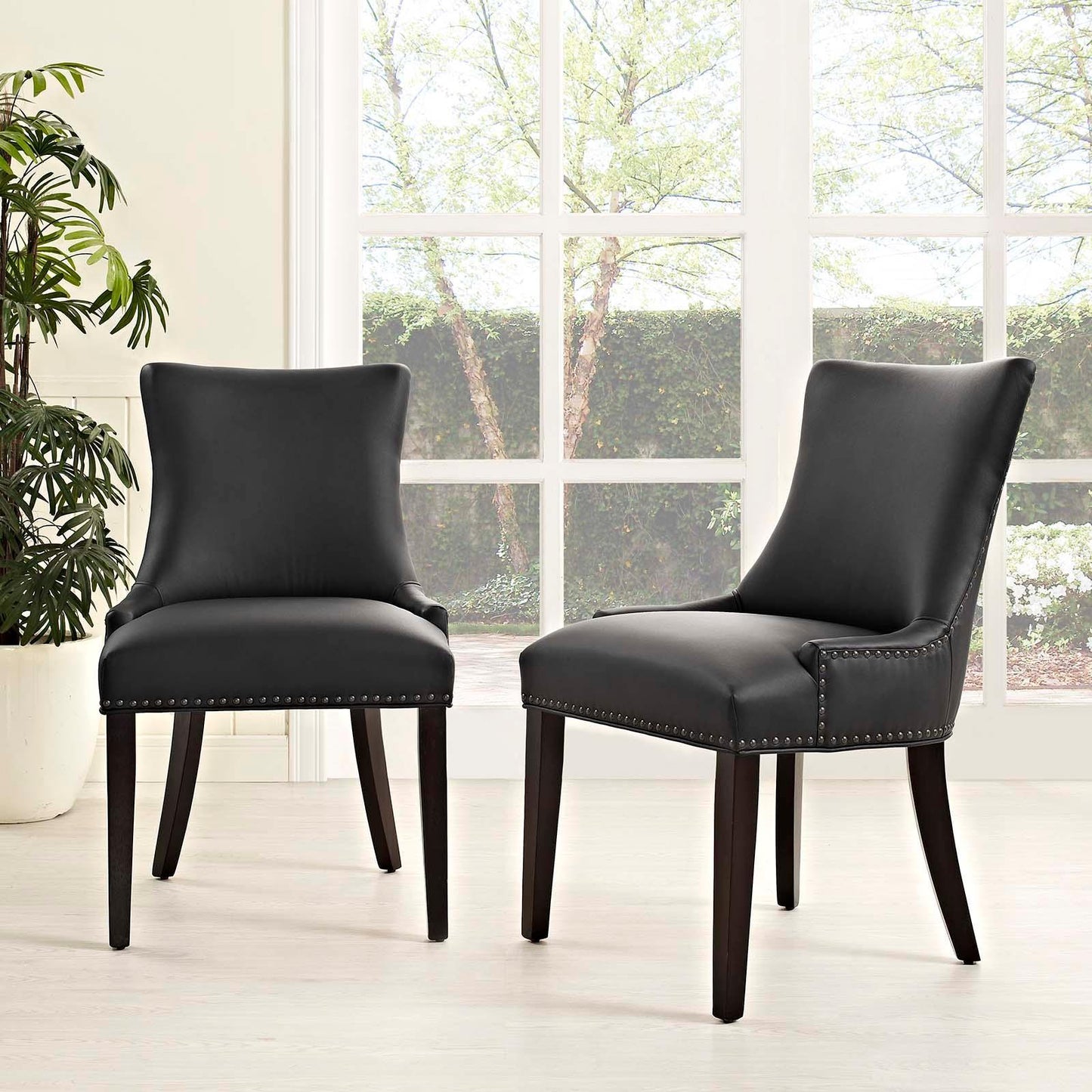 Modway Marquis Dining Chair Faux Leather Set of 2 FredCo