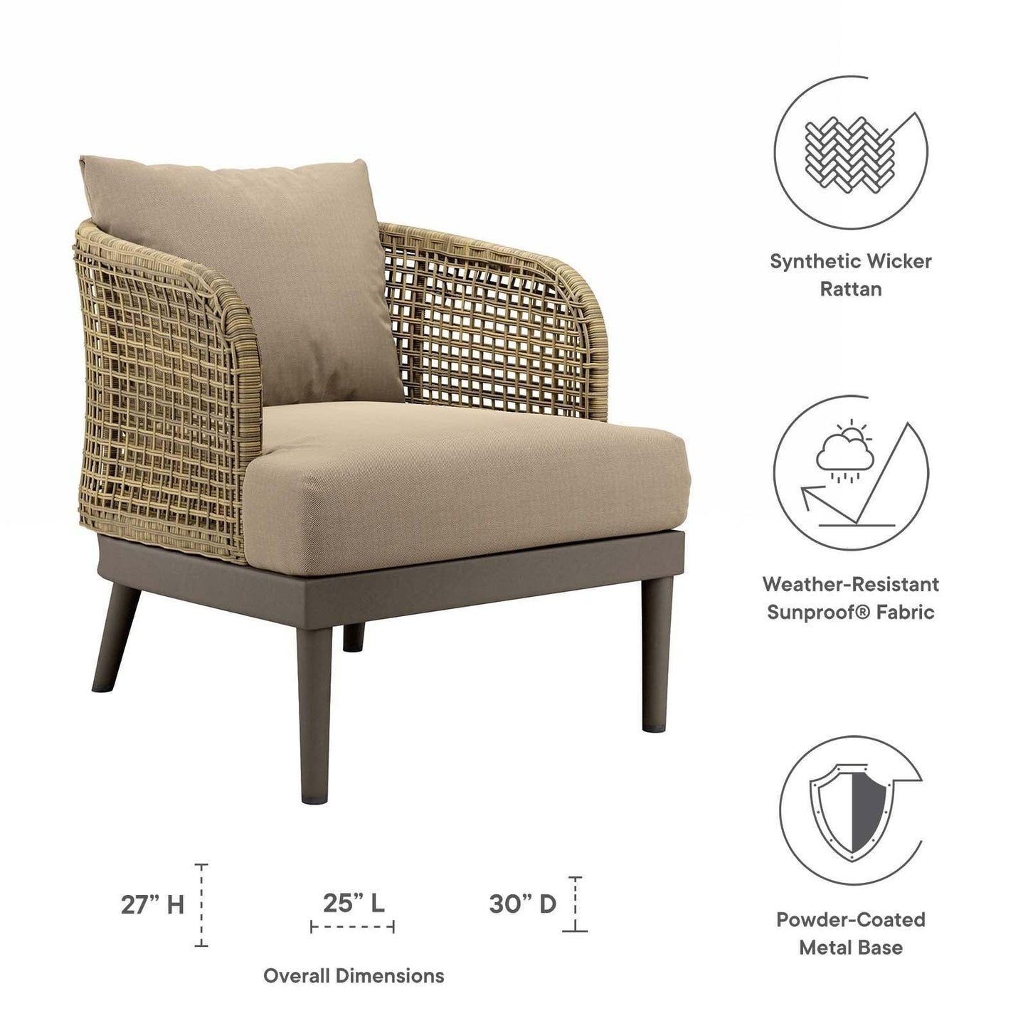 Modway Meadow Outdoor Patio Armchair FredCo