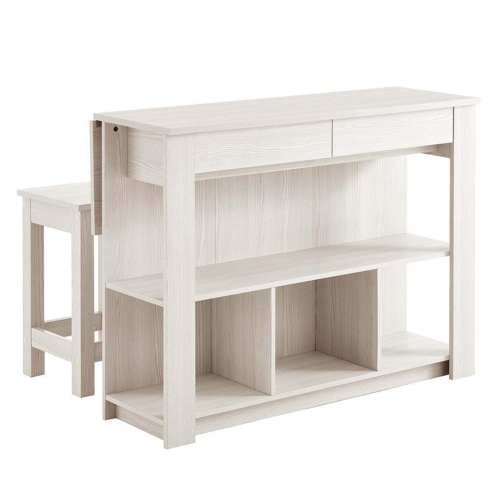 Modway Meadowbrook 3-Piece Kitchen Island and Stool Set FredCo