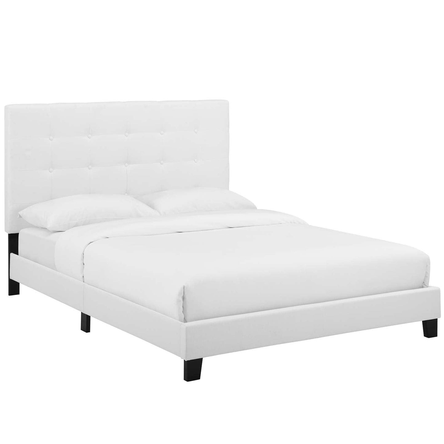 Modway Melanie King Tufted Button Upholstered Fabric Platform Bed FredCo
