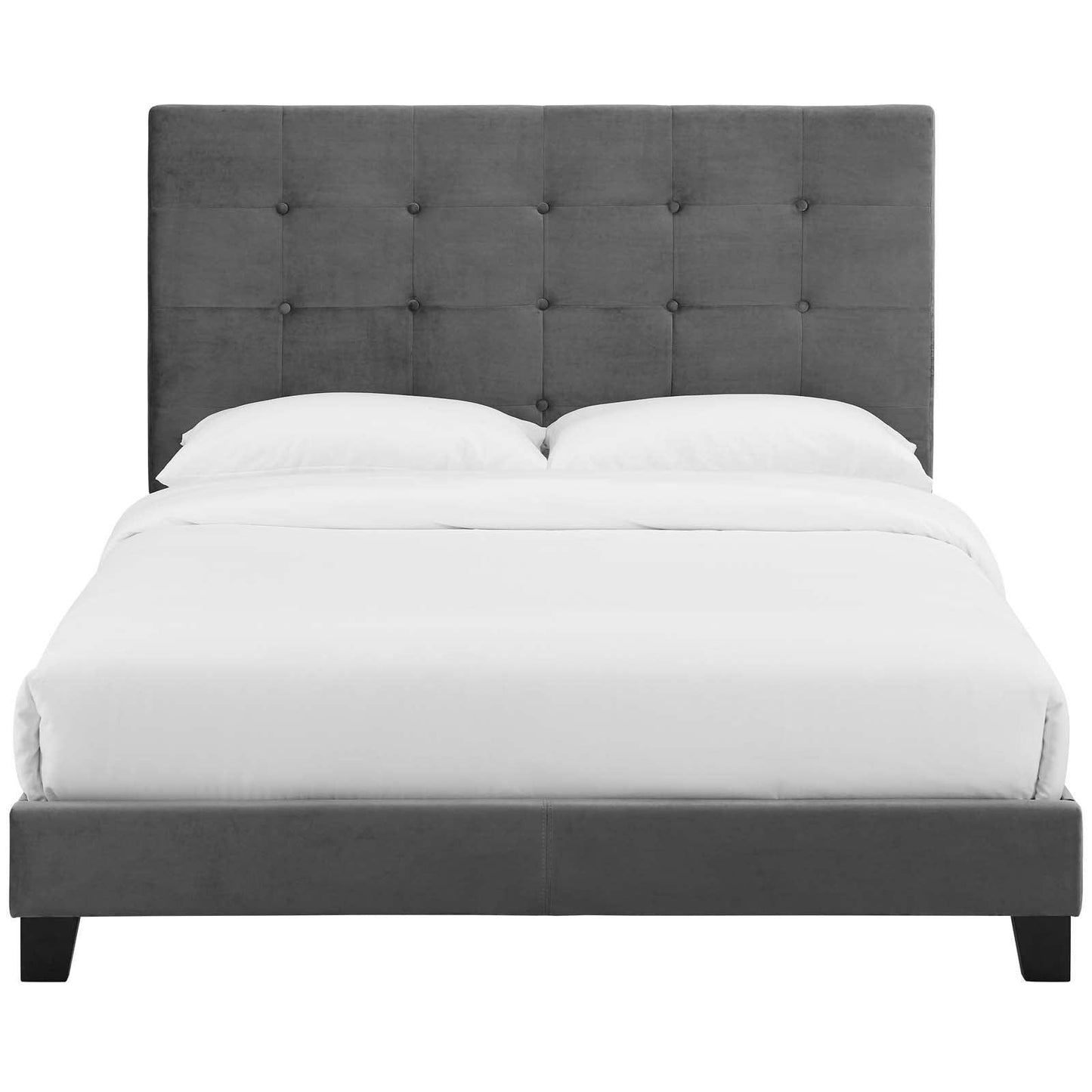 Modway Melanie King Tufted Button Upholstered Performance Velvet Platform Bed FredCo