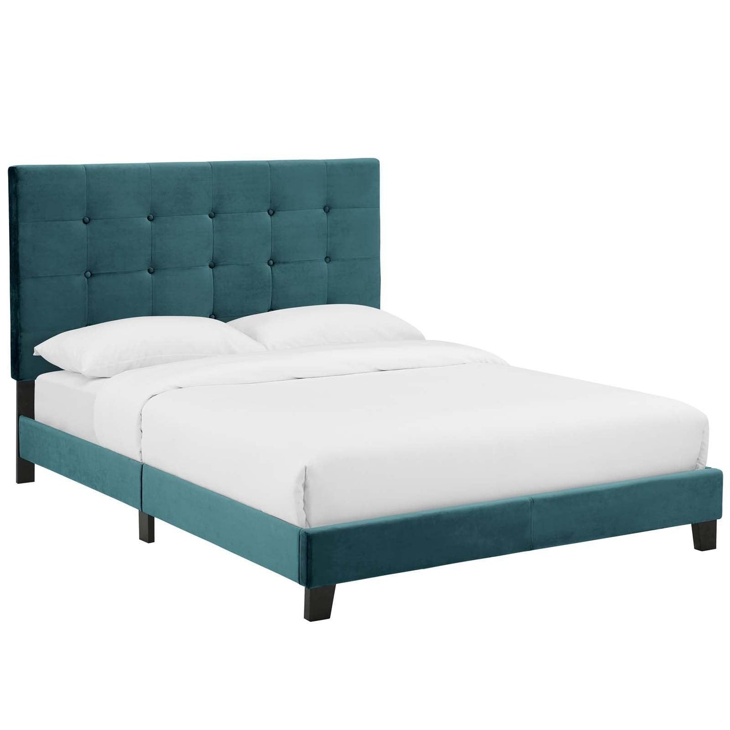 Modway Melanie King Tufted Button Upholstered Performance Velvet Platform Bed FredCo
