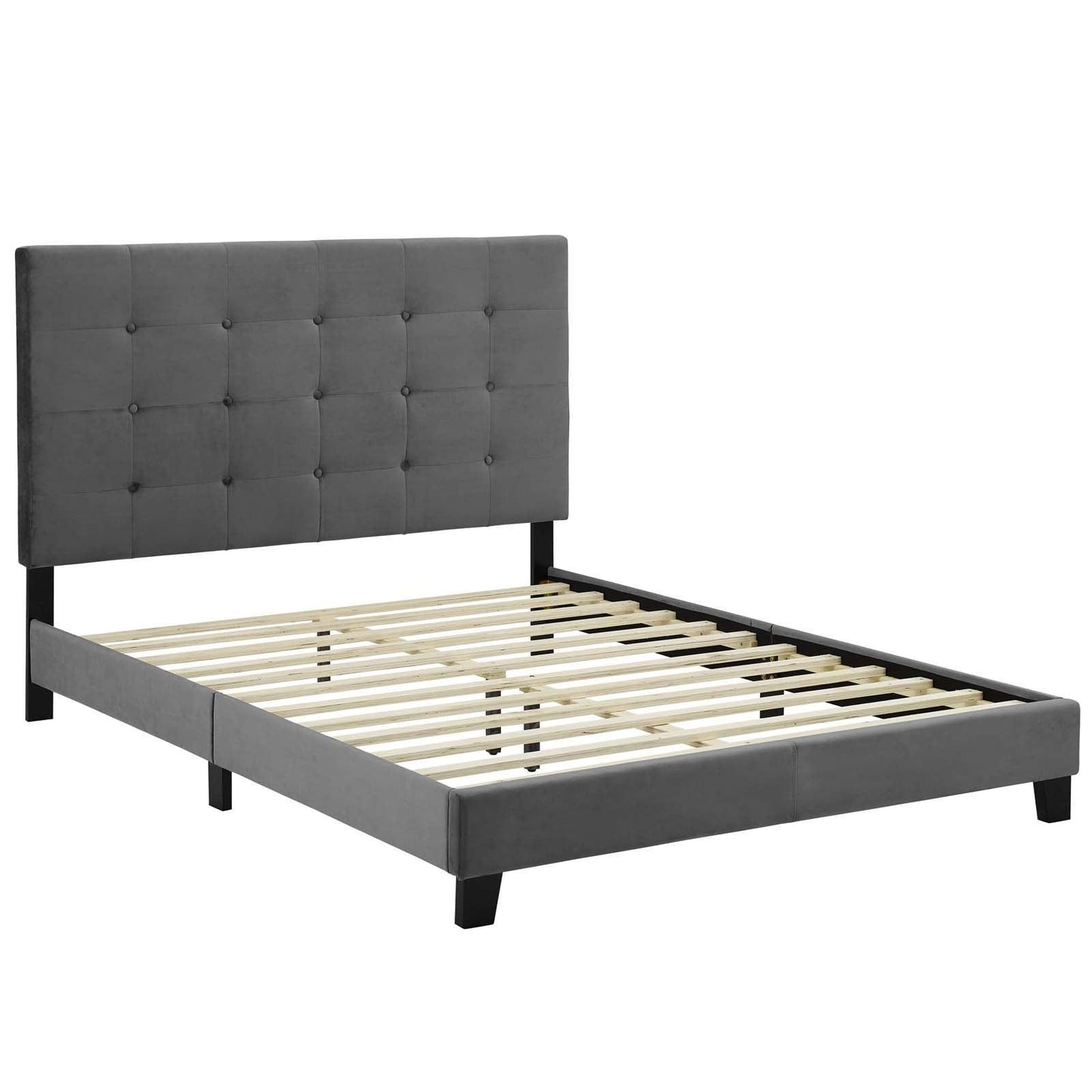 Modway Melanie King Tufted Button Upholstered Performance Velvet Platform Bed FredCo