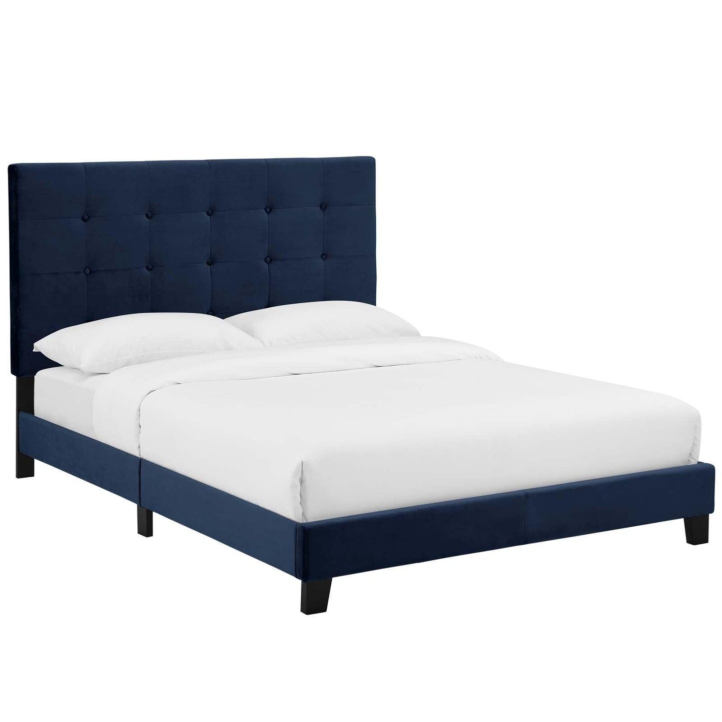 Modway Melanie King Tufted Button Upholstered Performance Velvet Platform Bed FredCo