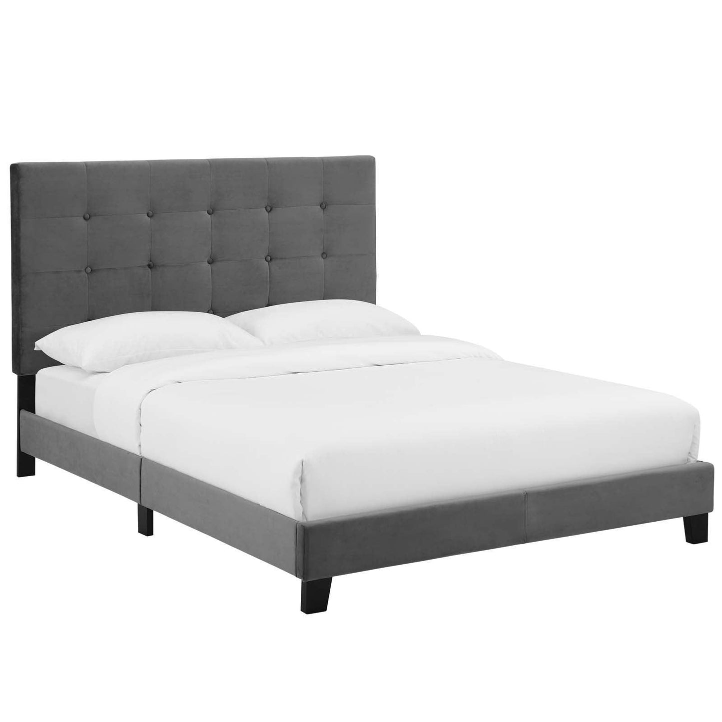 Modway Melanie King Tufted Button Upholstered Performance Velvet Platform Bed FredCo