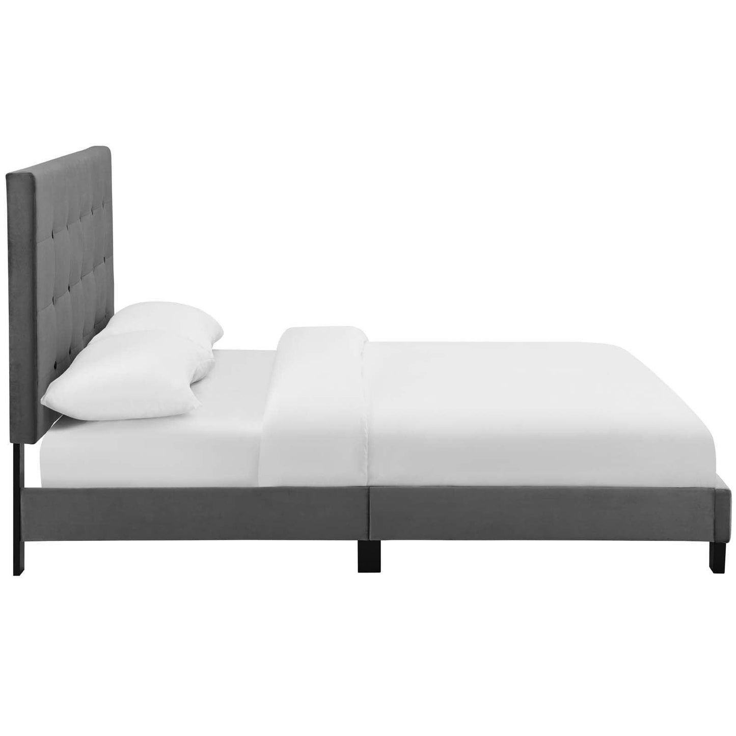 Modway Melanie King Tufted Button Upholstered Performance Velvet Platform Bed FredCo