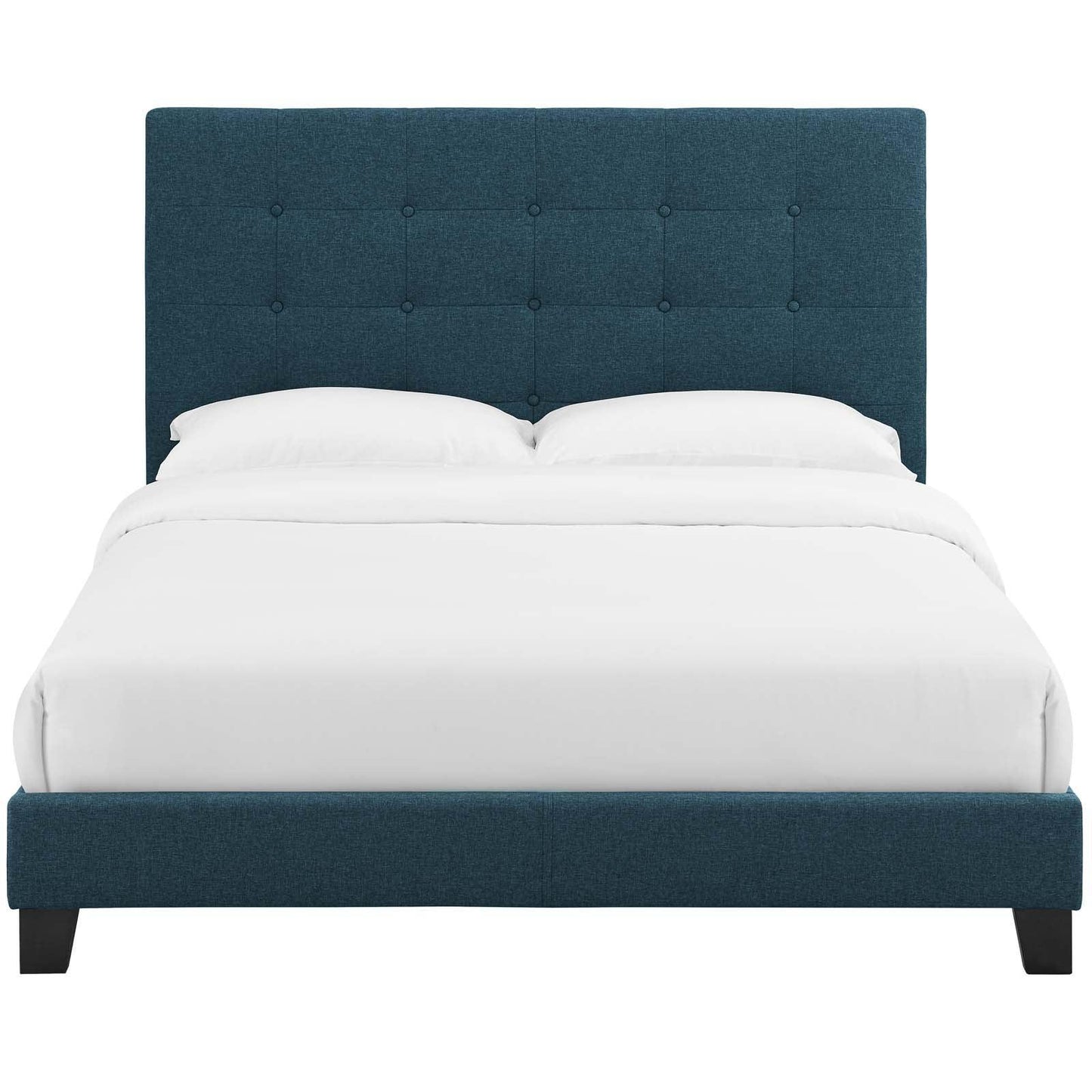 Modway Melanie Queen Tufted Button Upholstered Fabric Platform Bed FredCo