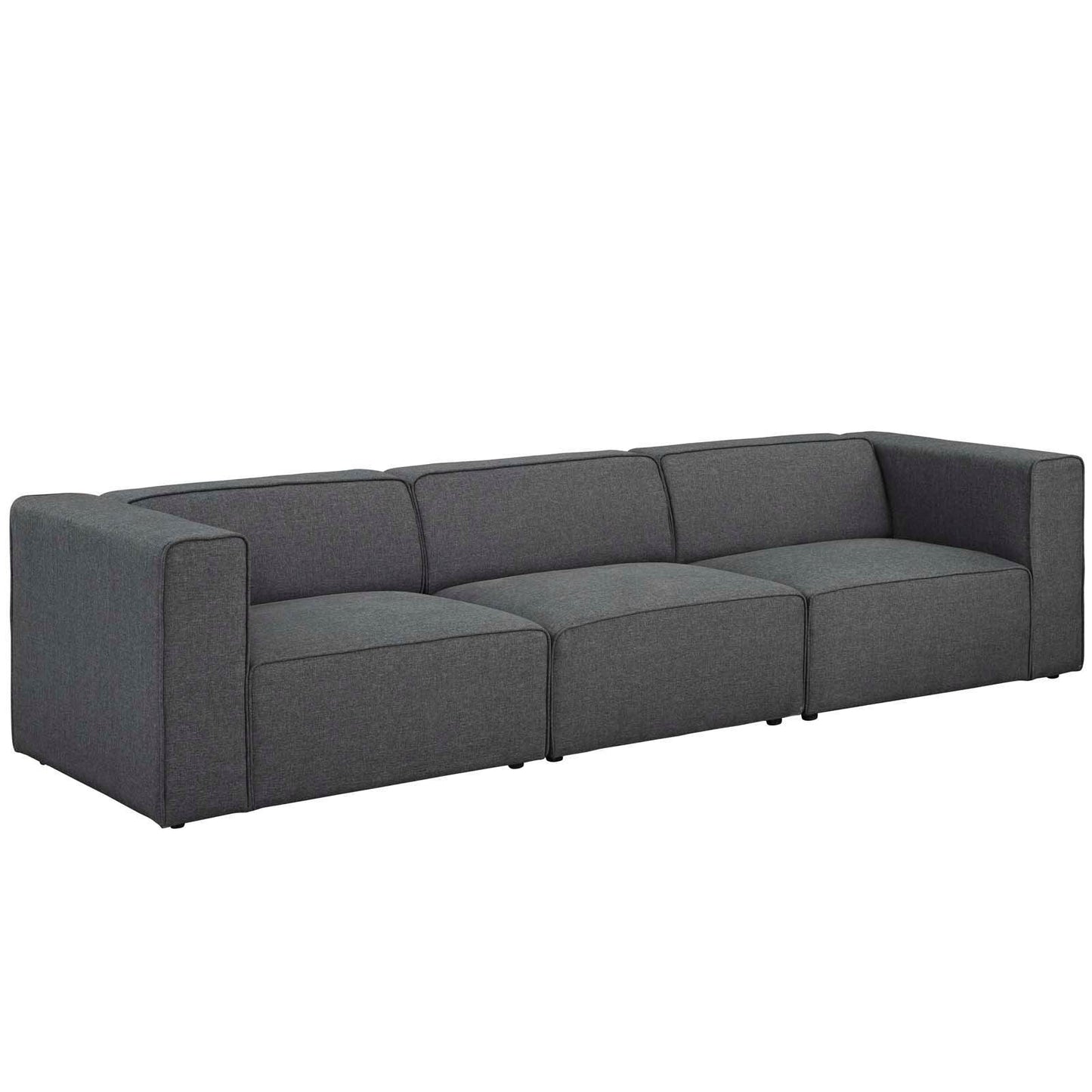 Modway Mingle 3 Piece Upholstered Fabric Sectional Sofa Set FredCo