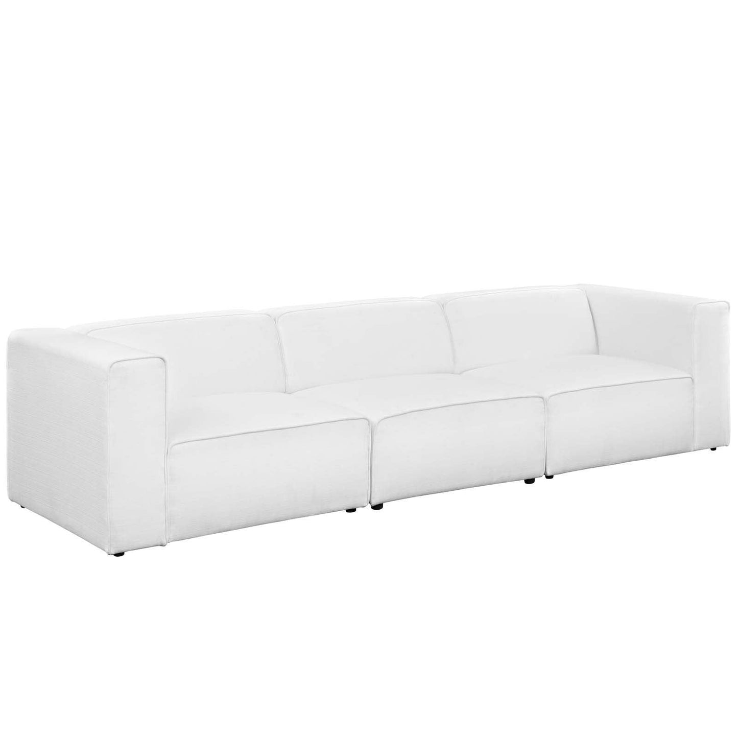 Modway Mingle 3 Piece Upholstered Fabric Sectional Sofa Set FredCo