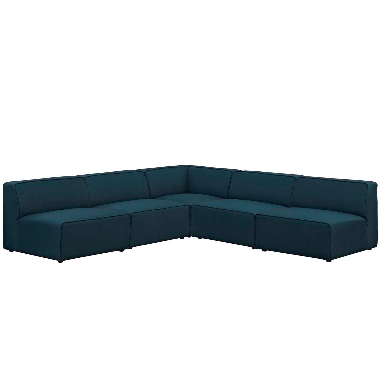 Modway Mingle 5 Piece Upholstered Fabric Armless Sectional Sofa Set FredCo