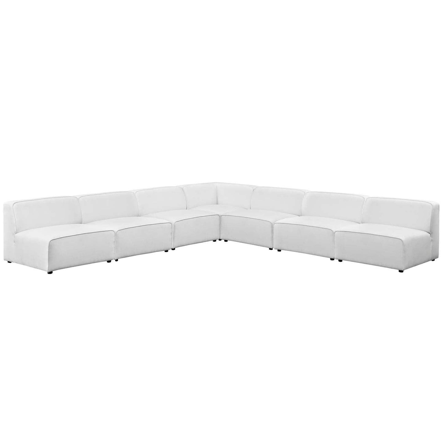 Modway Mingle 7 Piece Upholstered Fabric Sectional Sofa Set, EEI-2841 FredCo