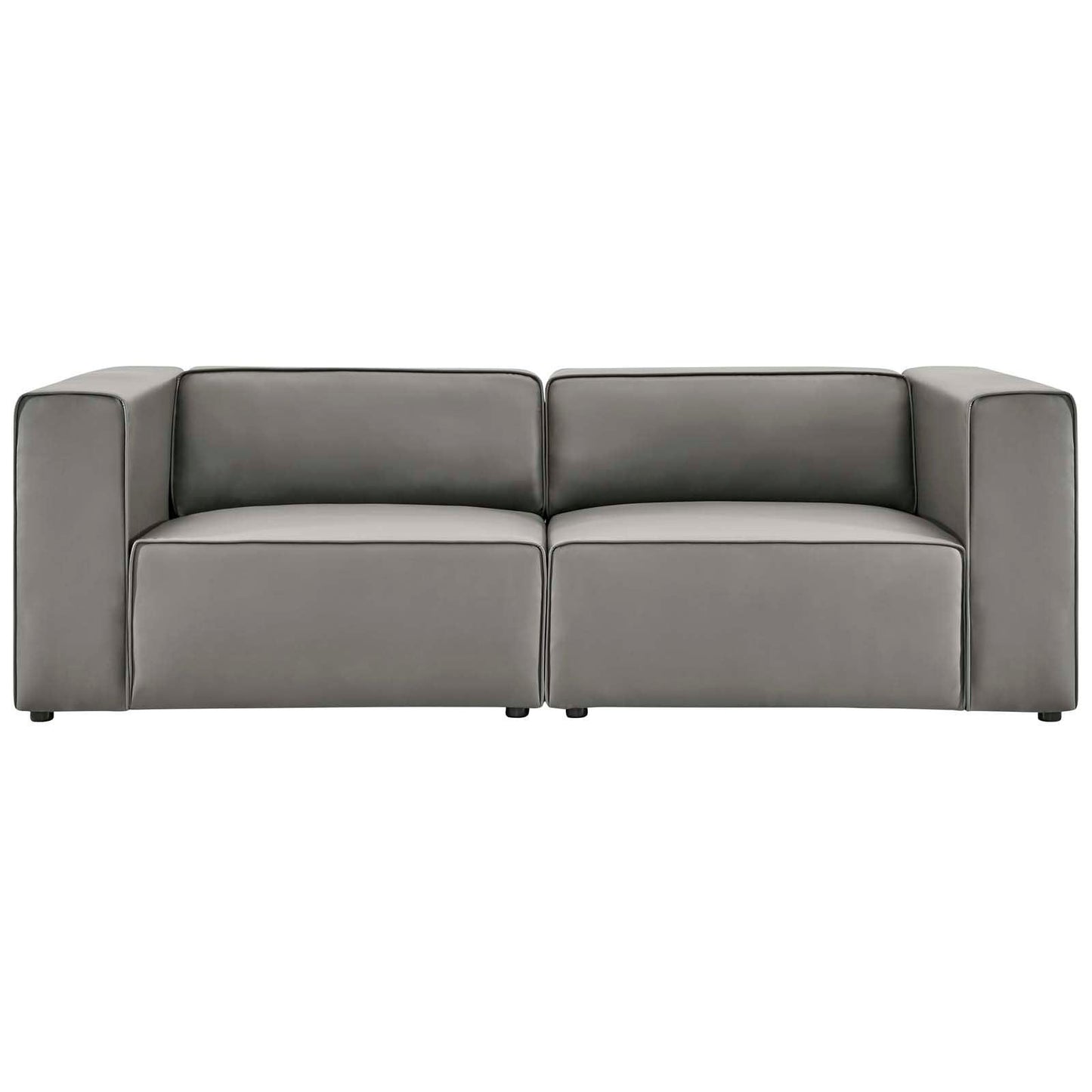 Modway Mingle Vegan Leather 2-Piece Sectional Sofa Loveseat FredCo