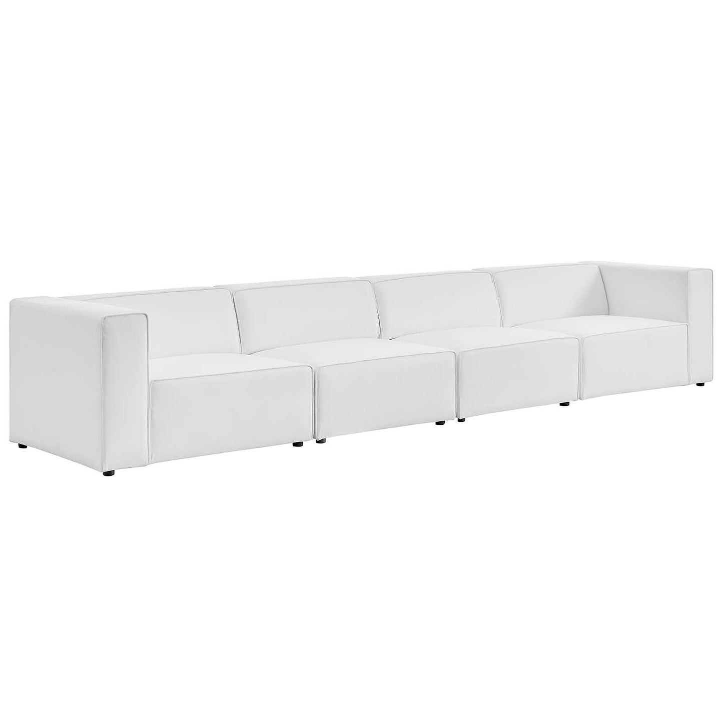 Modway Mingle Vegan Leather 4-Piece Sectional Sofa FredCo