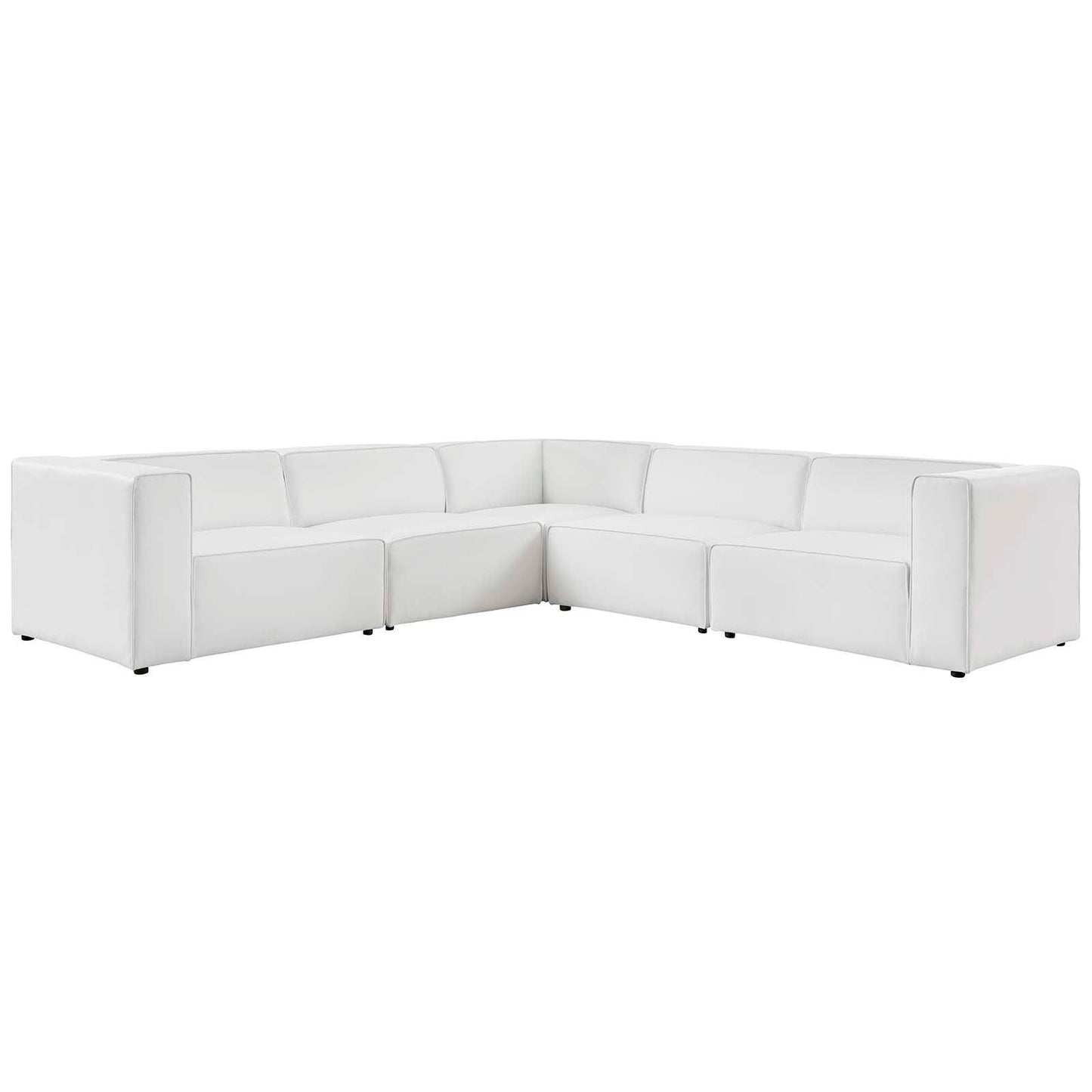 Modway Mingle Vegan Leather 5-Piece Sectional Sofa FredCo