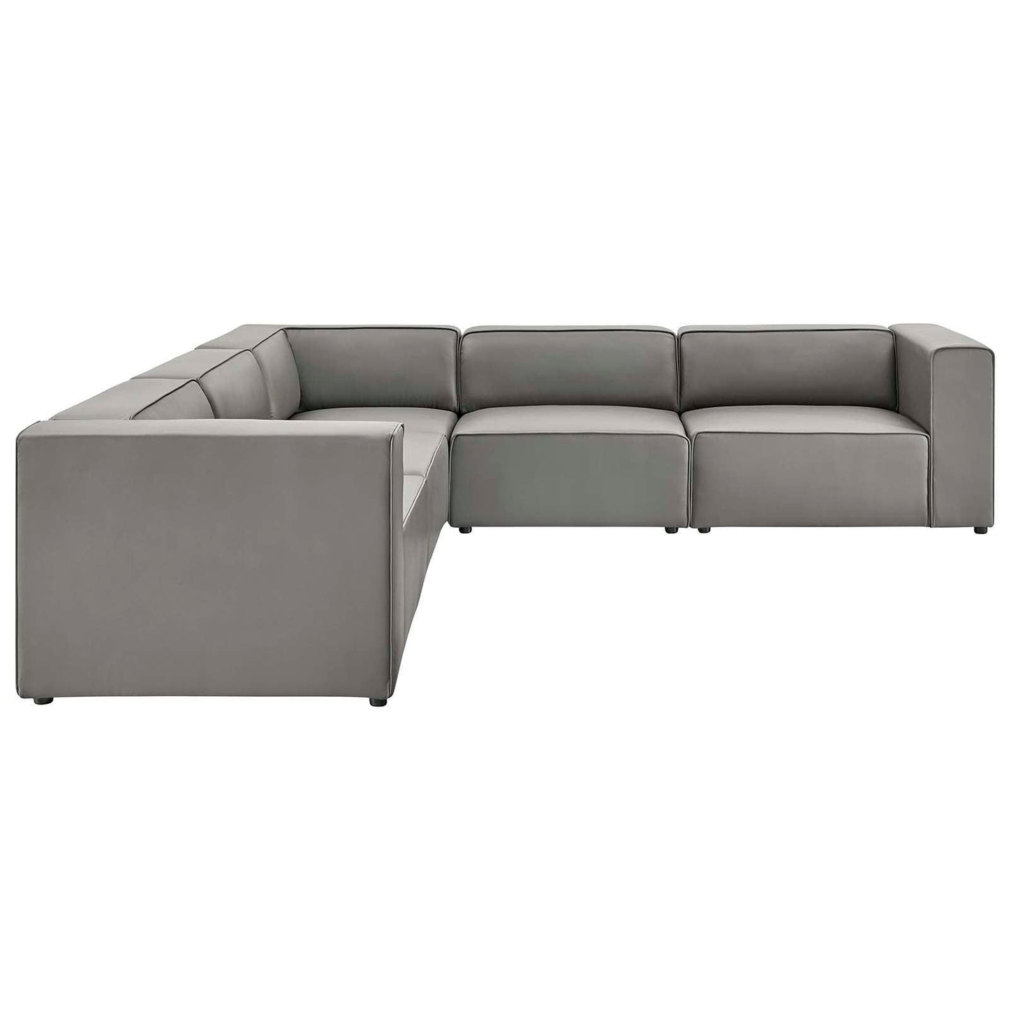 Modway Mingle Vegan Leather 5-Piece Sectional Sofa FredCo