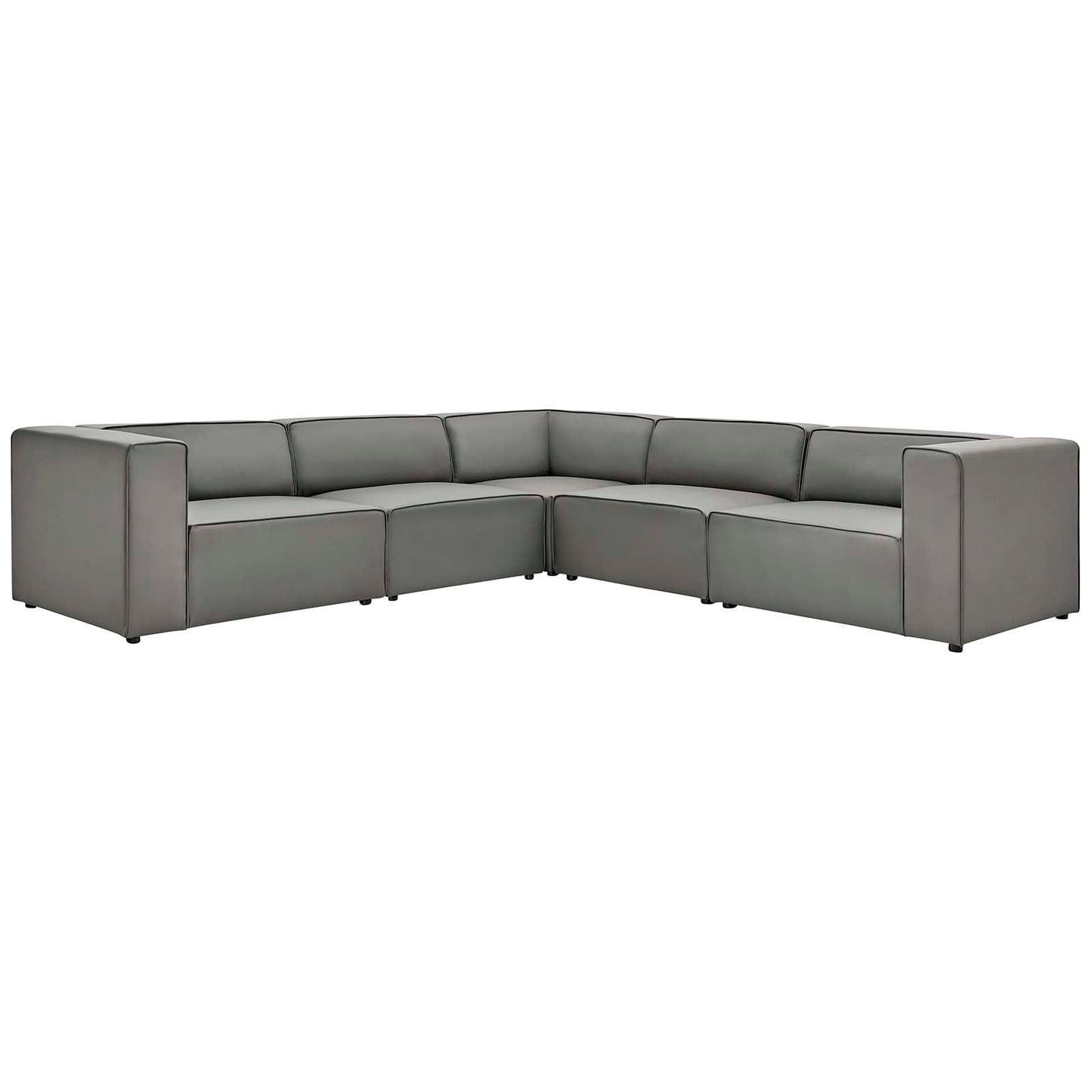 Modway Mingle Vegan Leather 5-Piece Sectional Sofa FredCo
