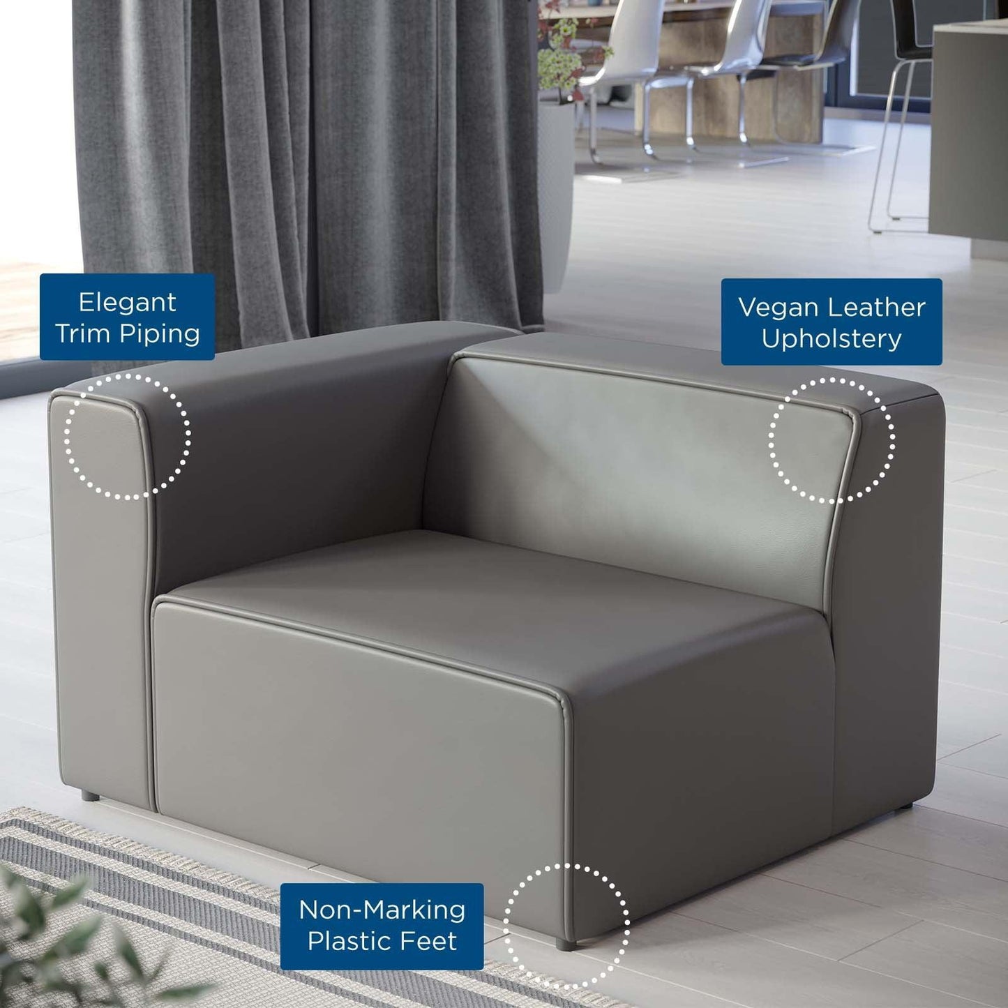 Modway Mingle Vegan Leather Left-Arm Chair FredCo
