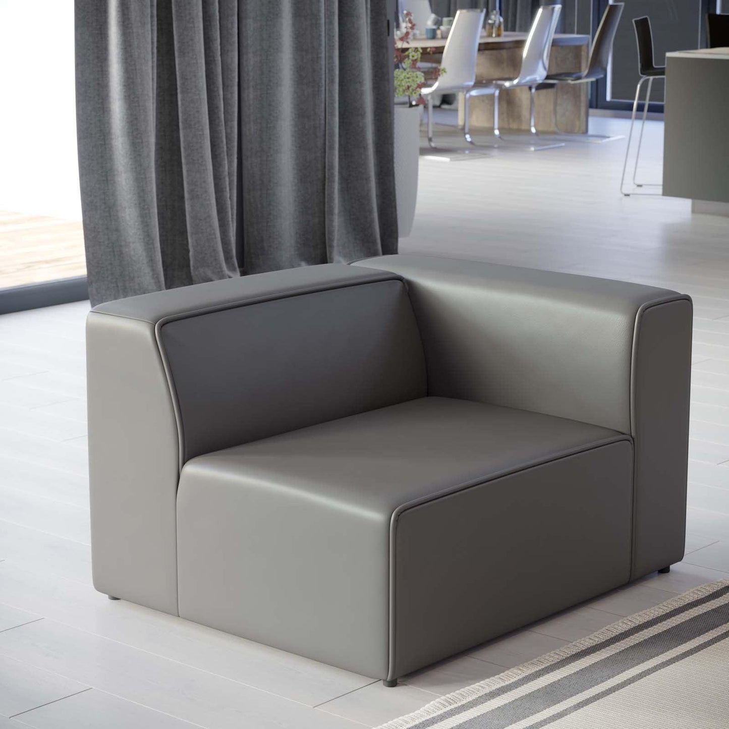 Modway Mingle Vegan Leather Right-Arm Chair FredCo