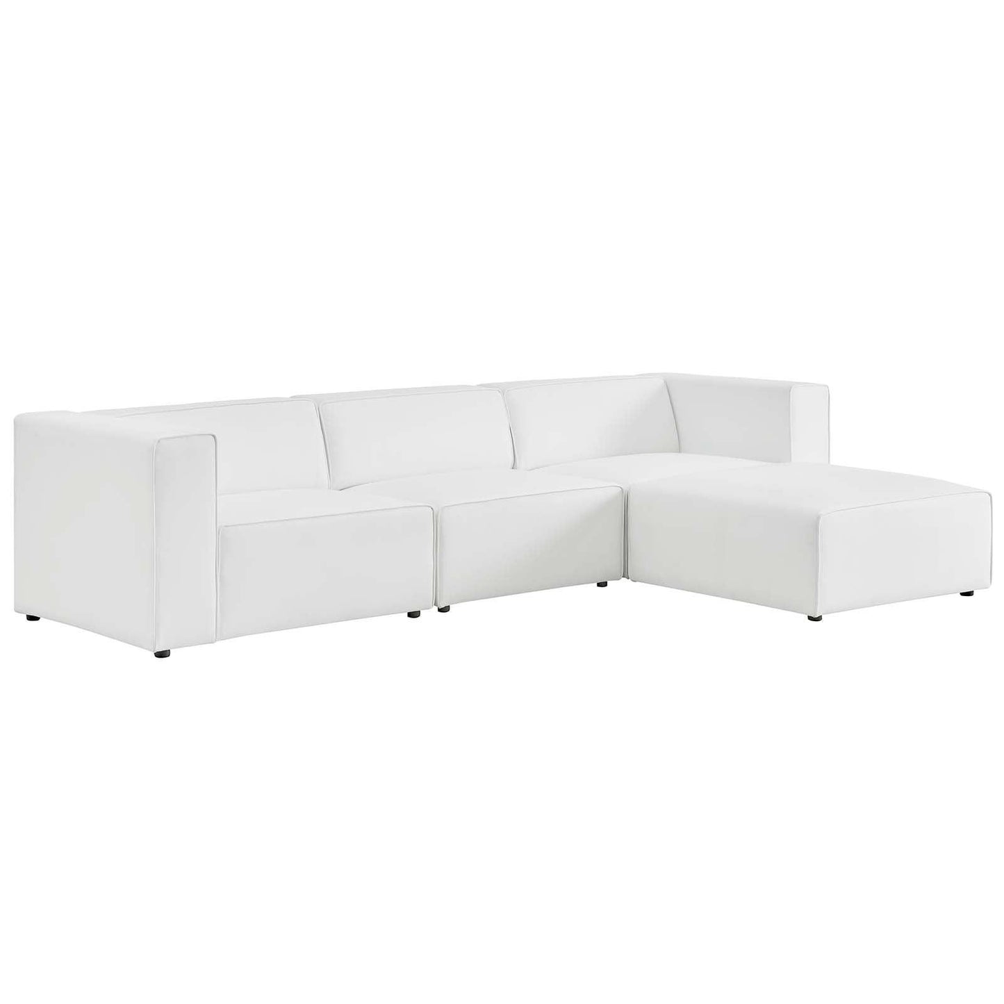 Modway Mingle Vegan Leather Sofa and Ottoman Set FredCo