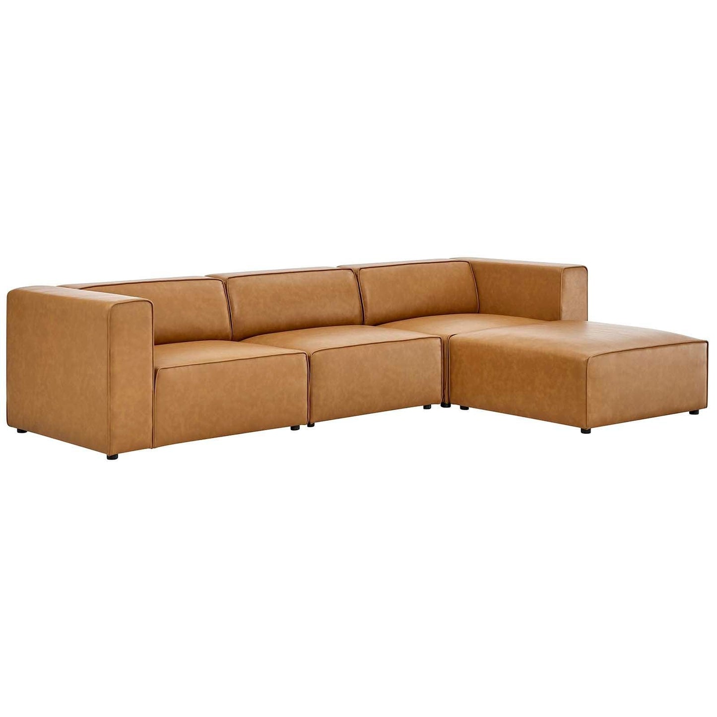 Modway Mingle Vegan Leather Sofa and Ottoman Set FredCo