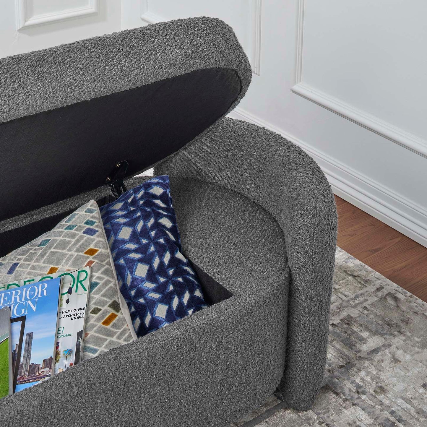 Modway Nebula Boucle Upholstered Bench FredCo