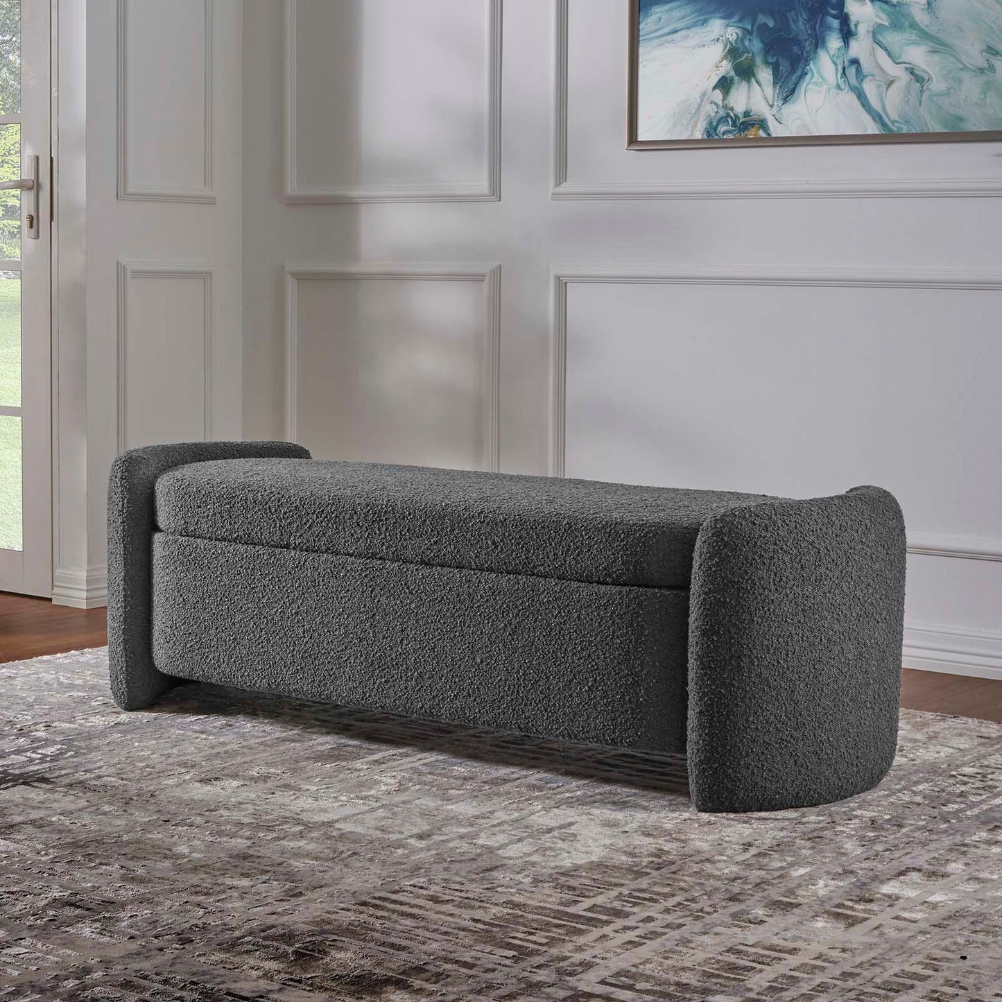 Modway Nebula Boucle Upholstered Bench FredCo