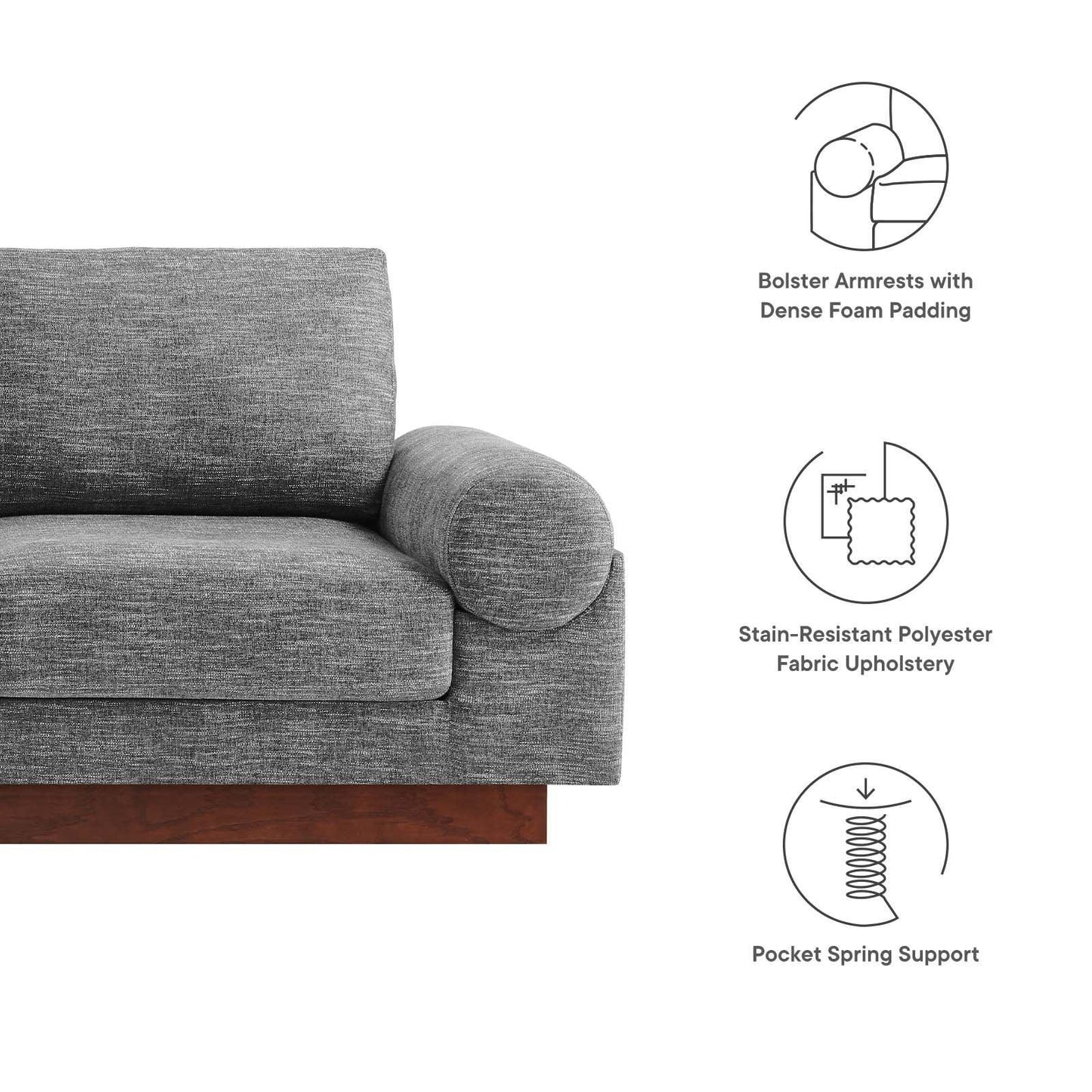 Modway Oasis Upholstered Fabric Sofa FredCo