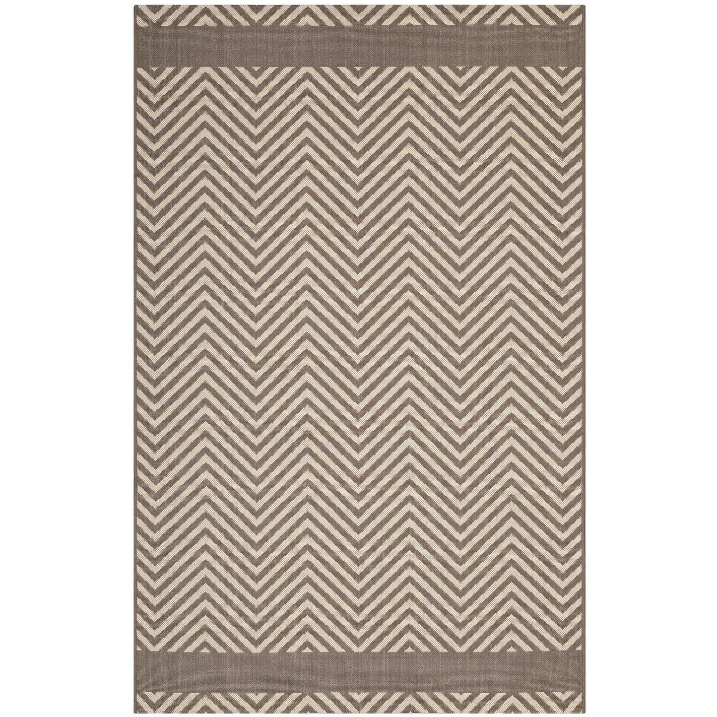 Modway Optica Chevron With End Borders Indoor and Outdoor Area Rug FredCo