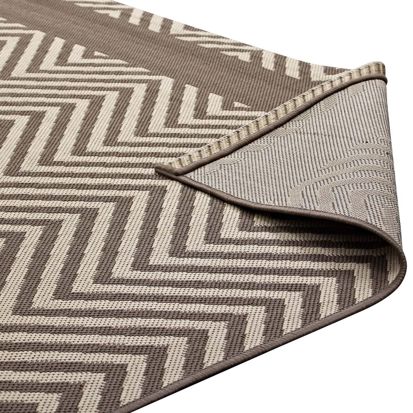 Modway Optica Chevron With End Borders Indoor and Outdoor Area Rug FredCo